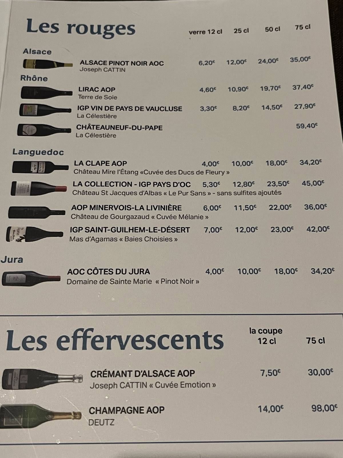 Menu de Chez Steph et Marie