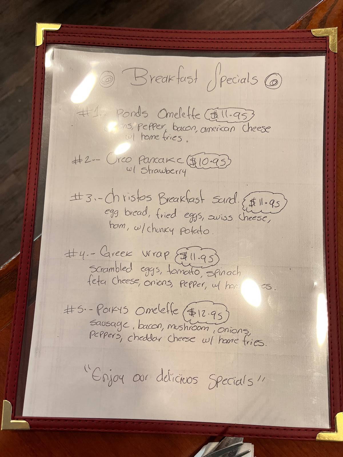 Menu at Christos Kitchen restaurant, Monroe Township