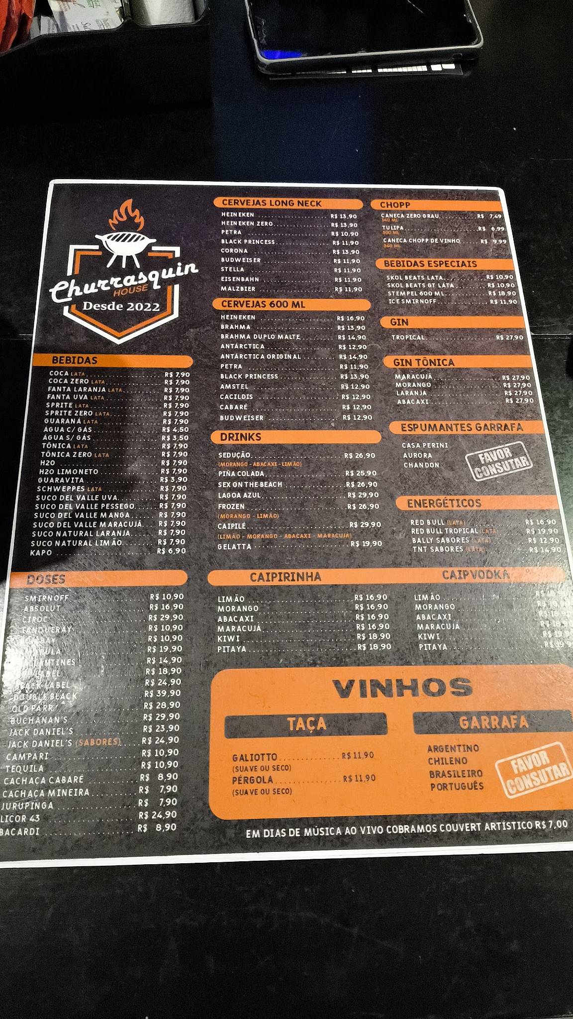 Churrasquin cardápio