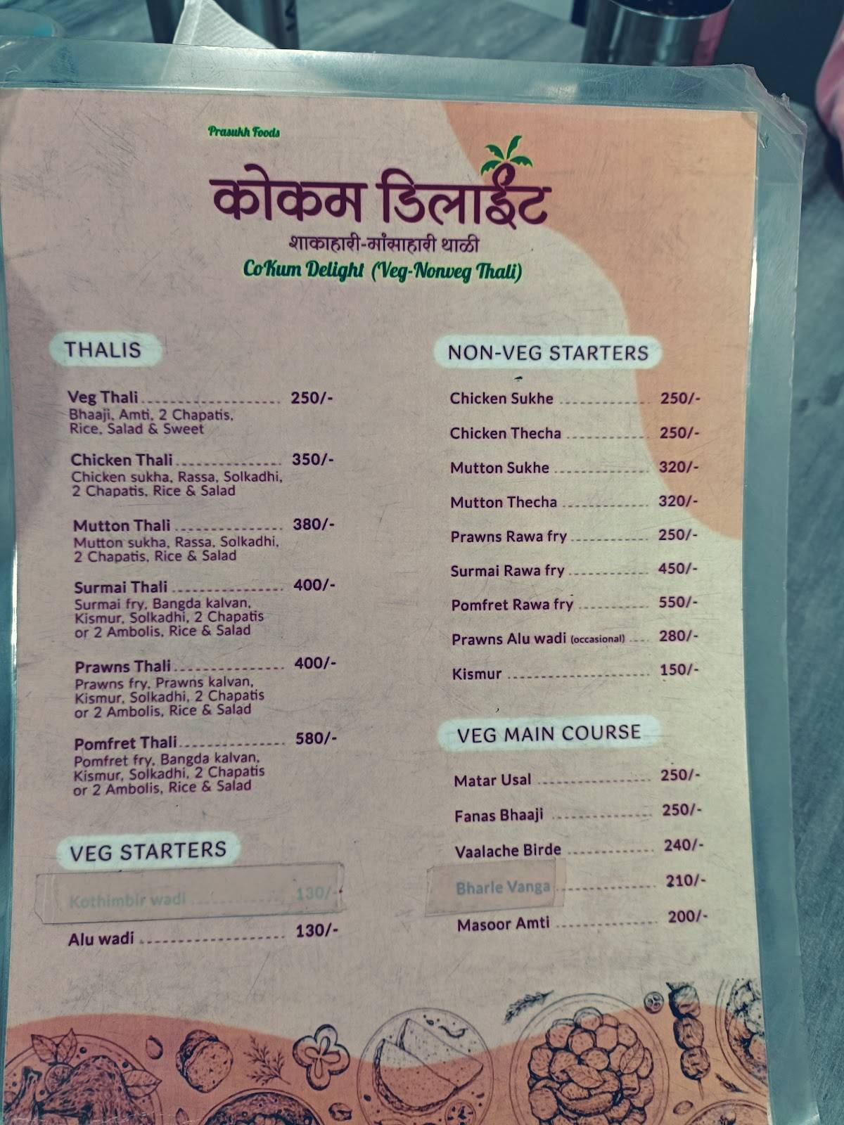 Cokum Delight menu