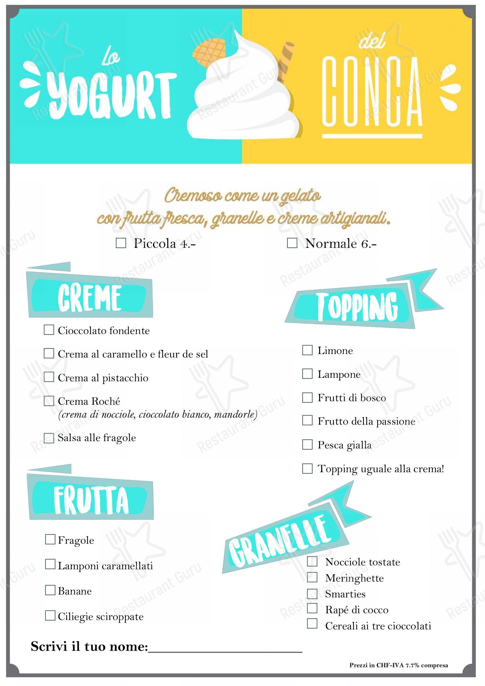 菜单 per Conca Bella Boutique Hotel & Wine Experience ristorante