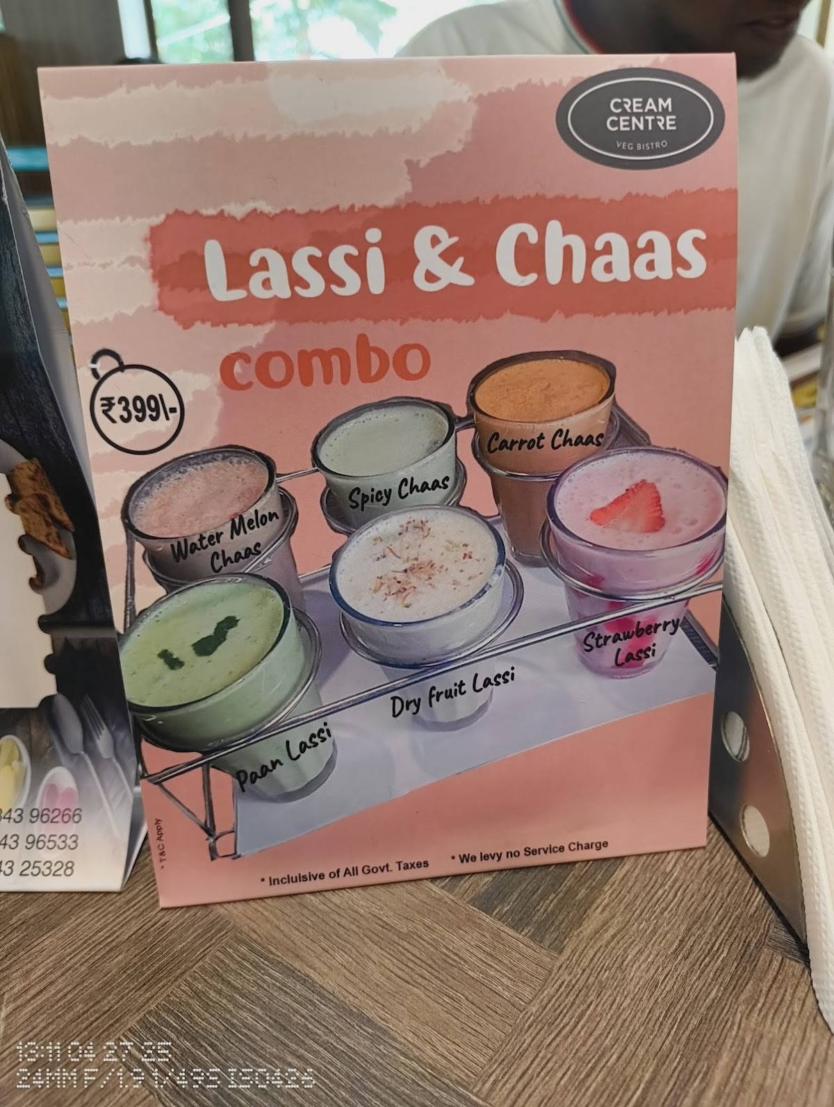 Cream Centre Nungambakkam Chennai menu