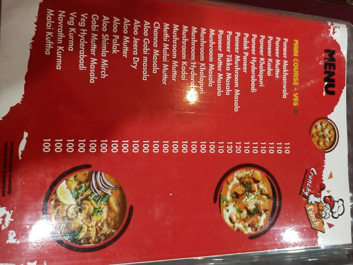 Crunchy Punch menu