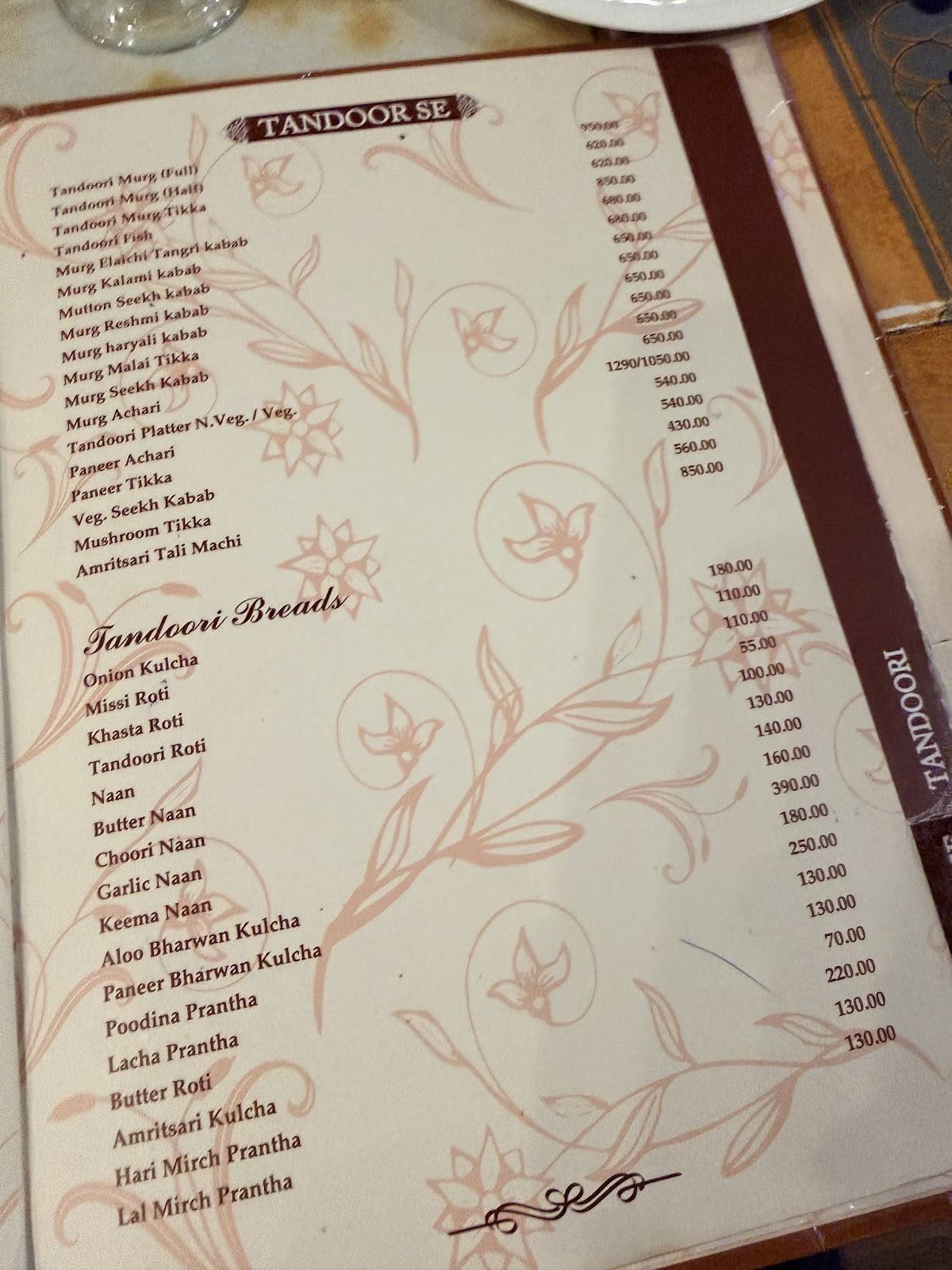 Crystal Restaurant menu