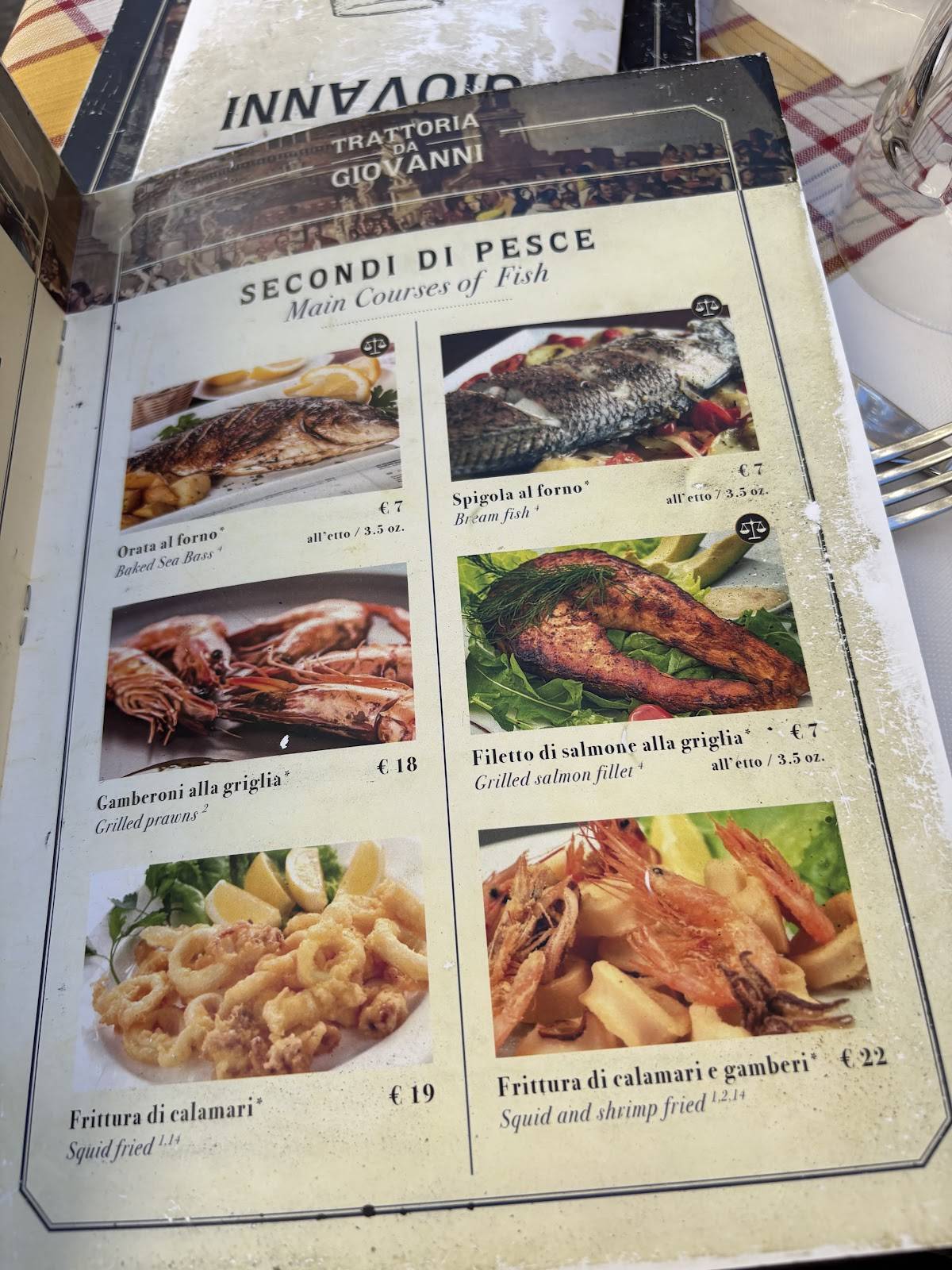 Menu di Ristorante da Giovanni 
