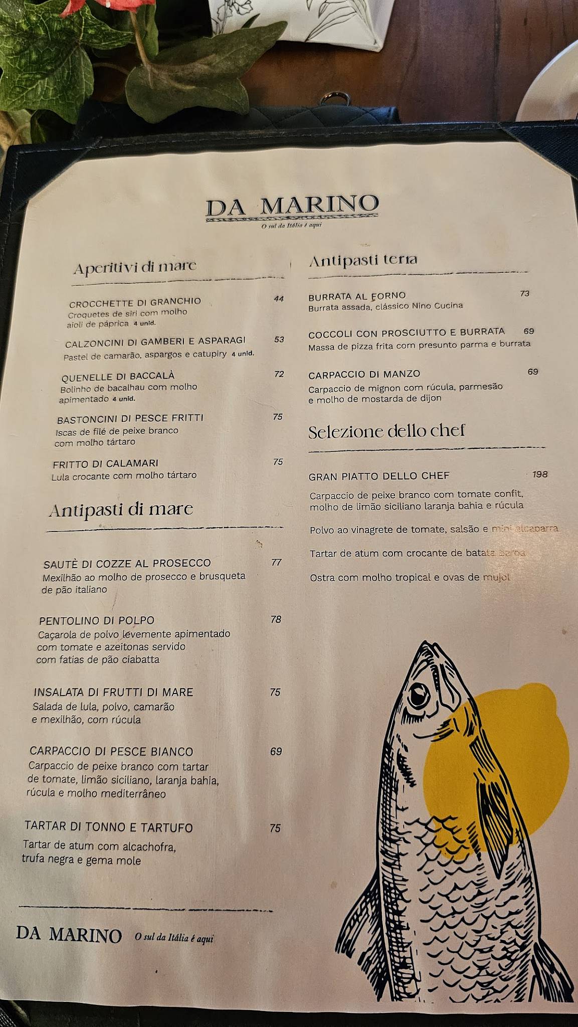 Da Marino - Ipanema cardápio