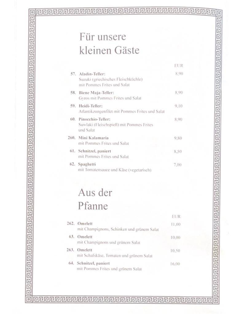Menu de Restaurant Delphi Senden