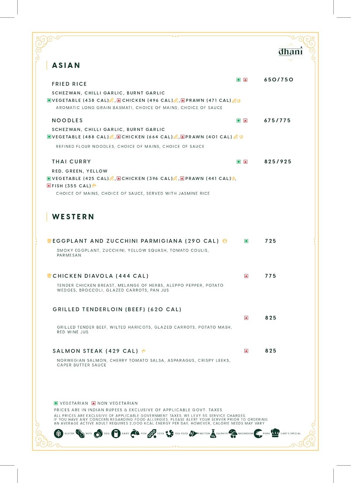 Dhani Restaurant - Kaldan Samudhra menu