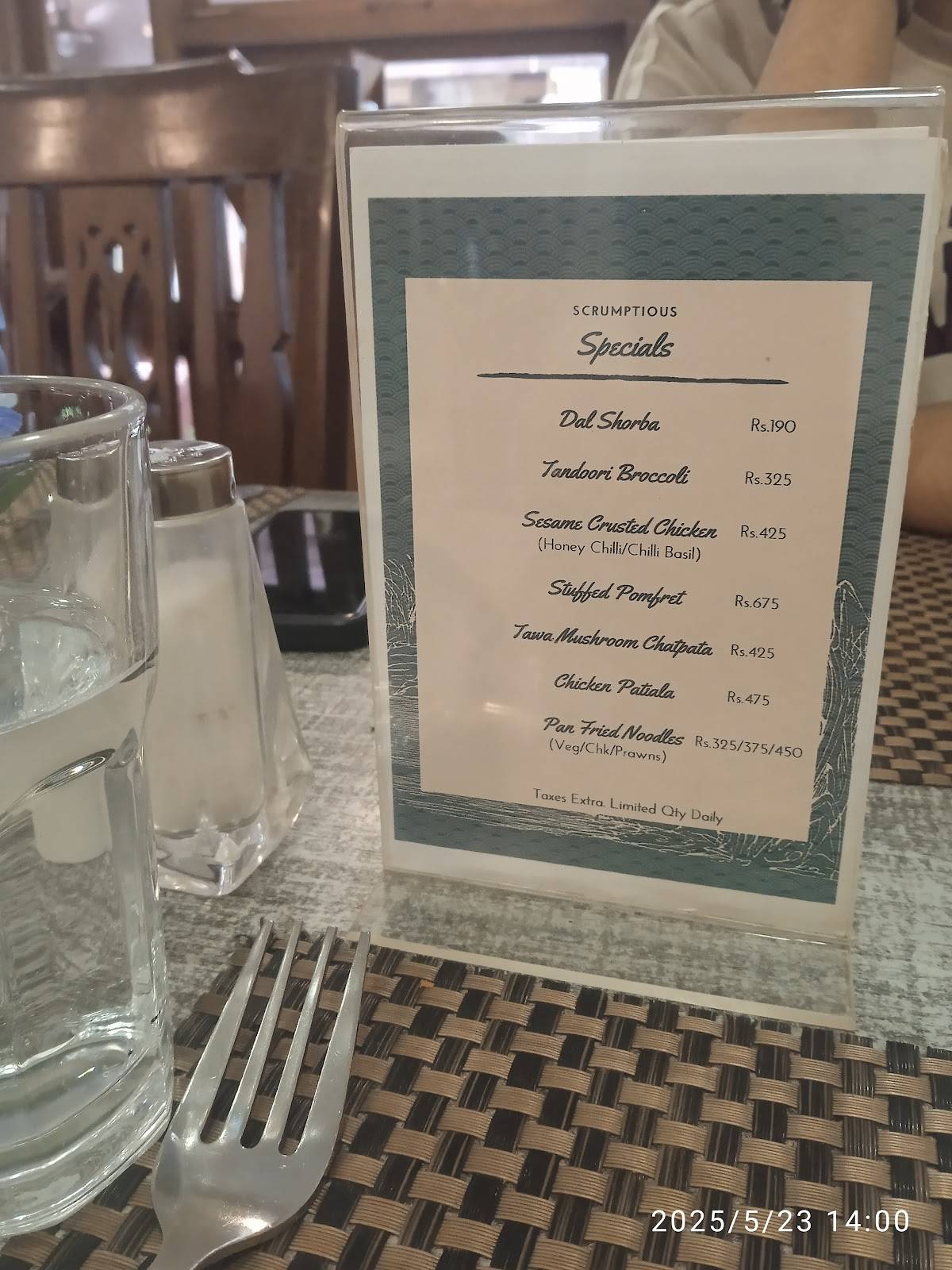 Eat Local menu