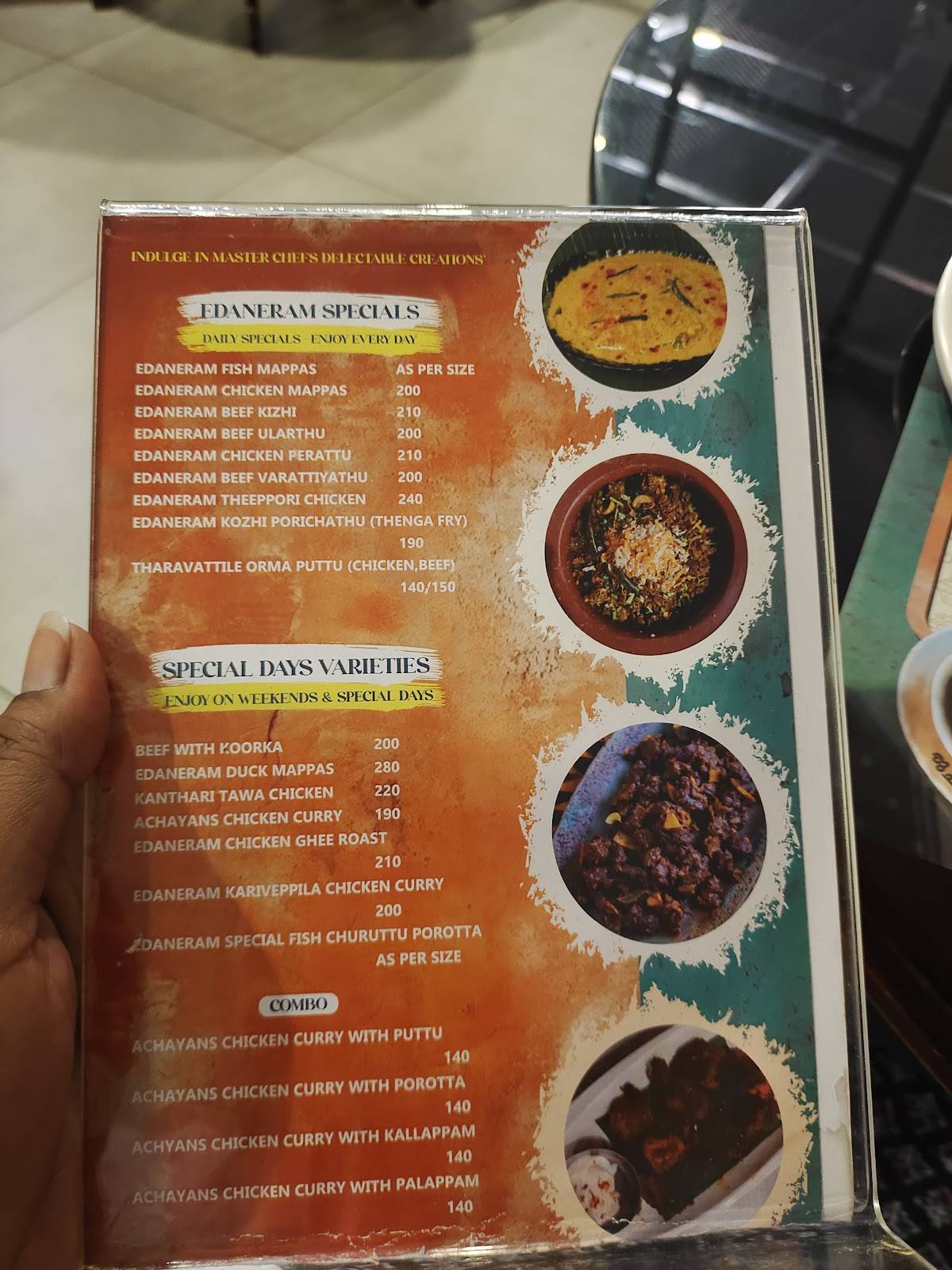 Edaneram Restaurant menu