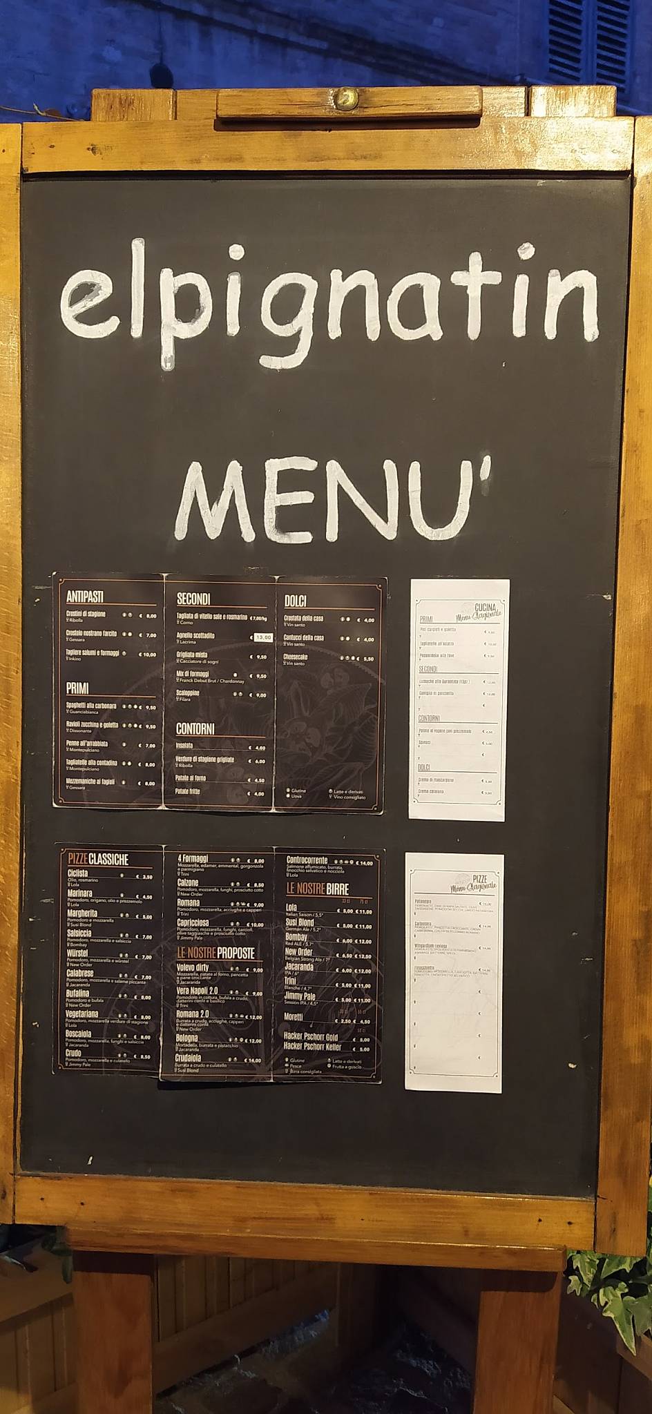 Menu di El Pignatin 