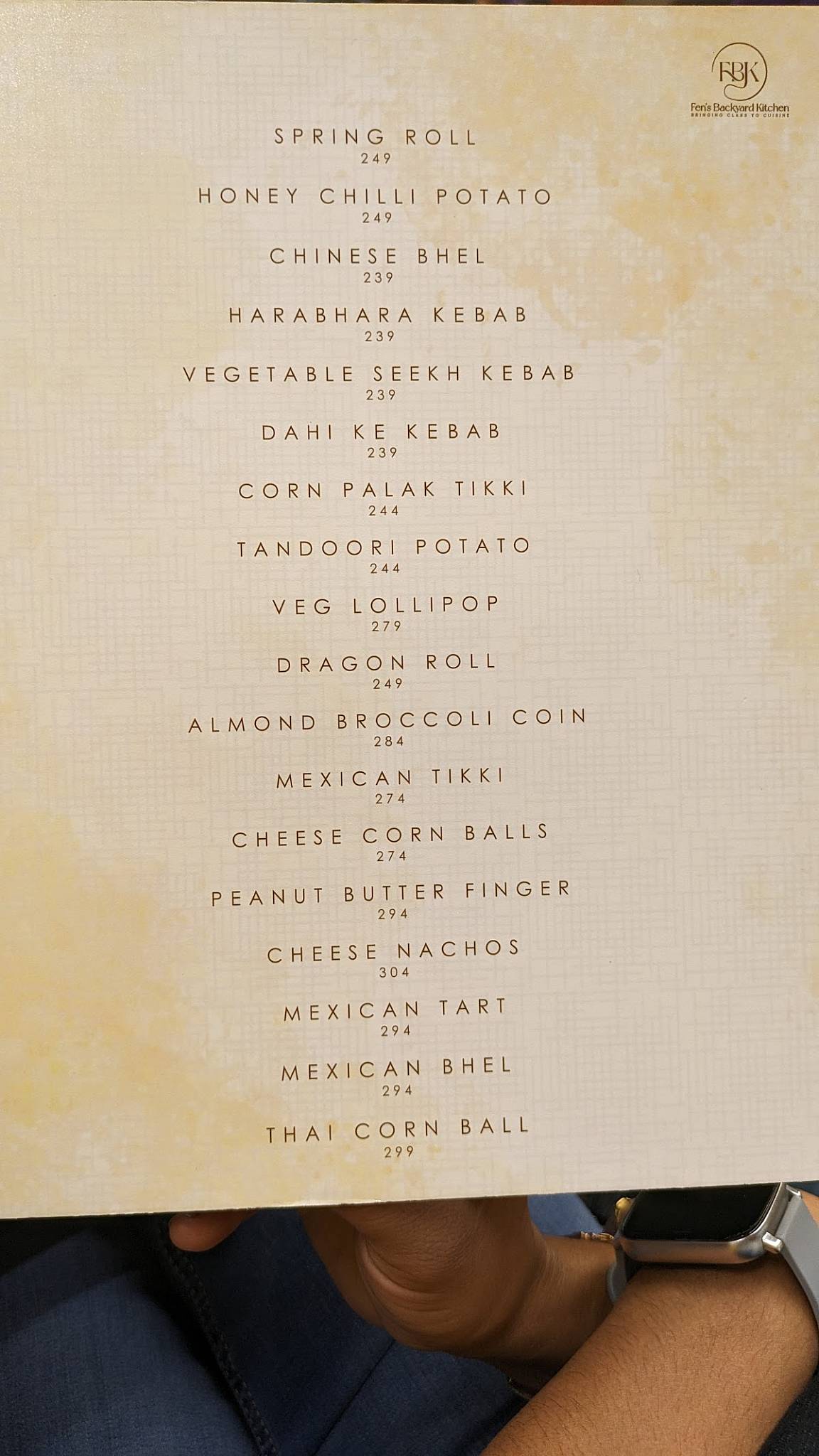FBK - FEN'S BACKYARD KITCHEN menu