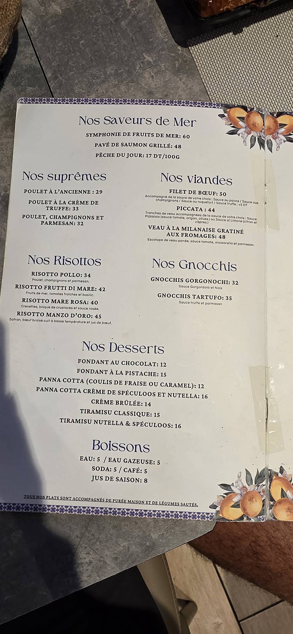 Menu de FEDERICO