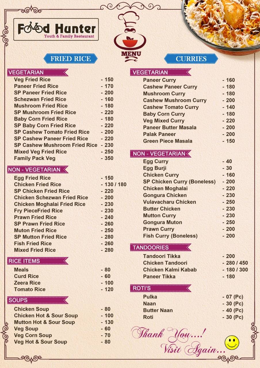 FOOD HUNTER & SHAWARMA VIBES menu