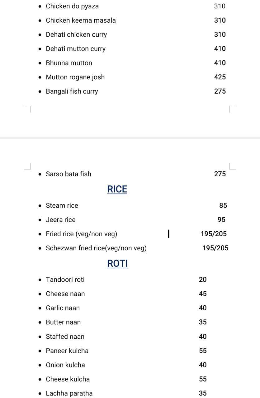 fussion restaurant menu