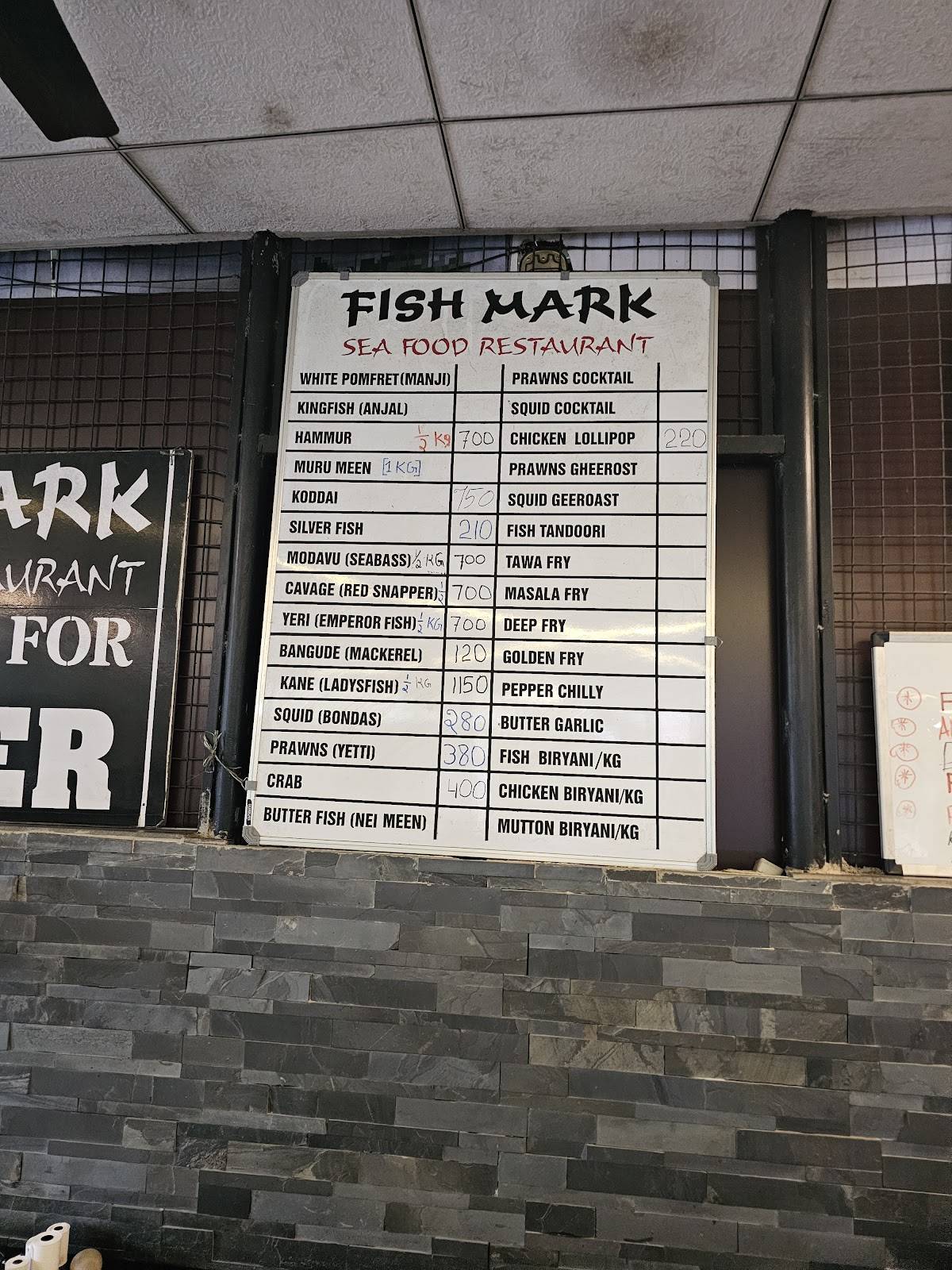 Fish Mark menu