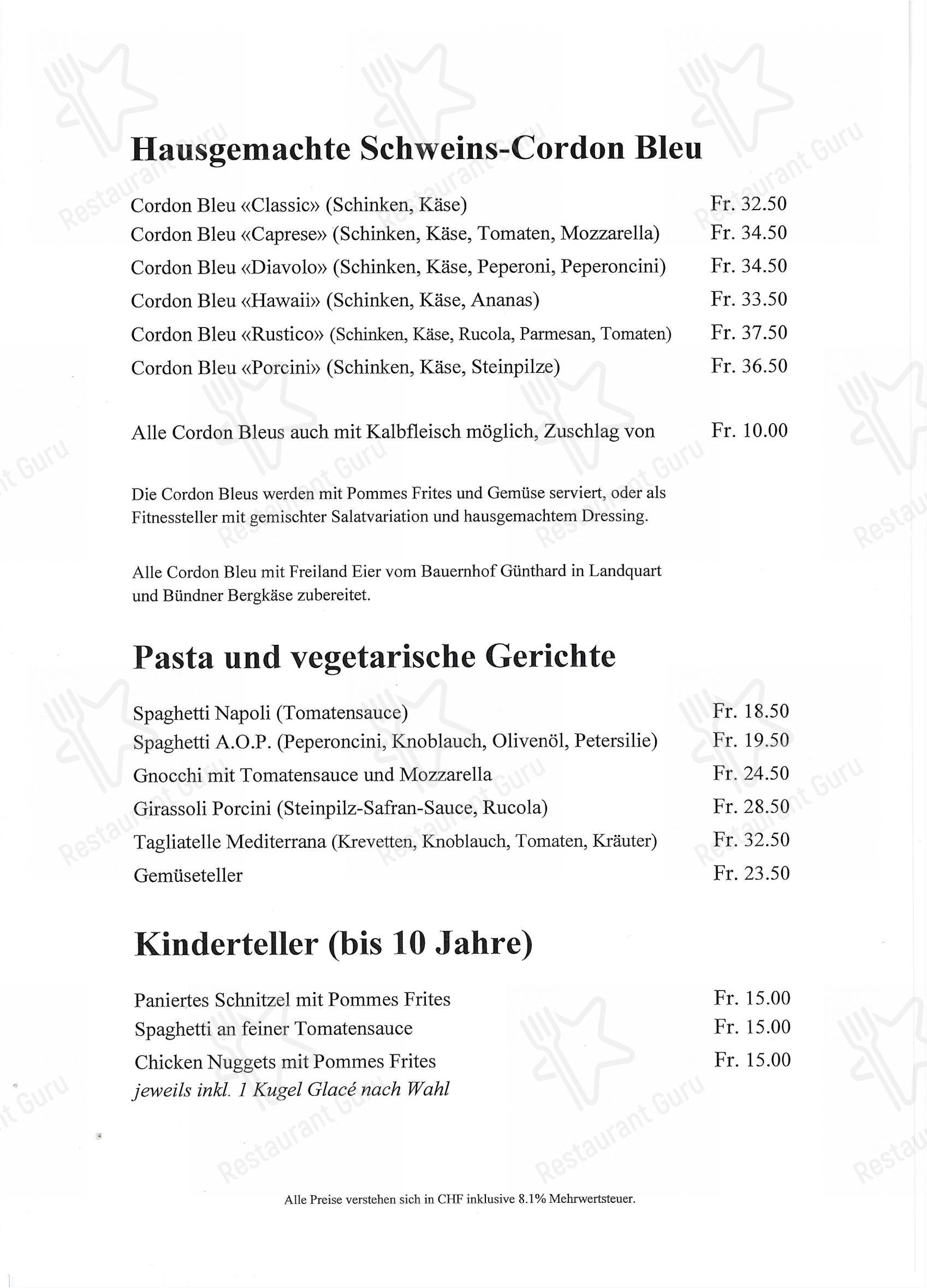 Menu per Restaurant Flora ristorante