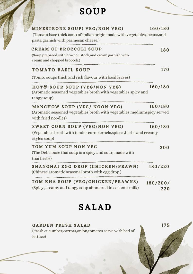 Food Planks menu