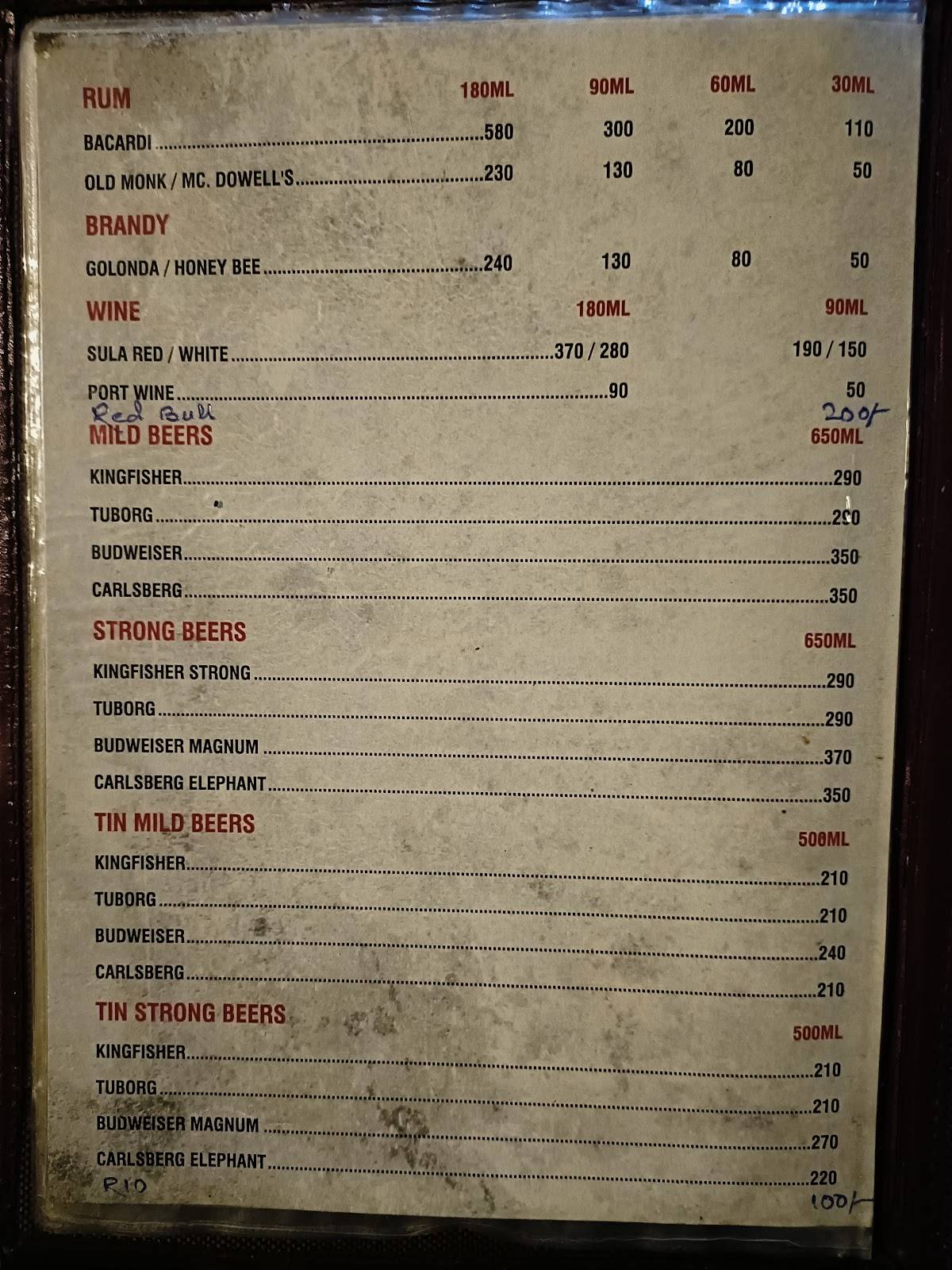 Golden Punjab Hotel menu