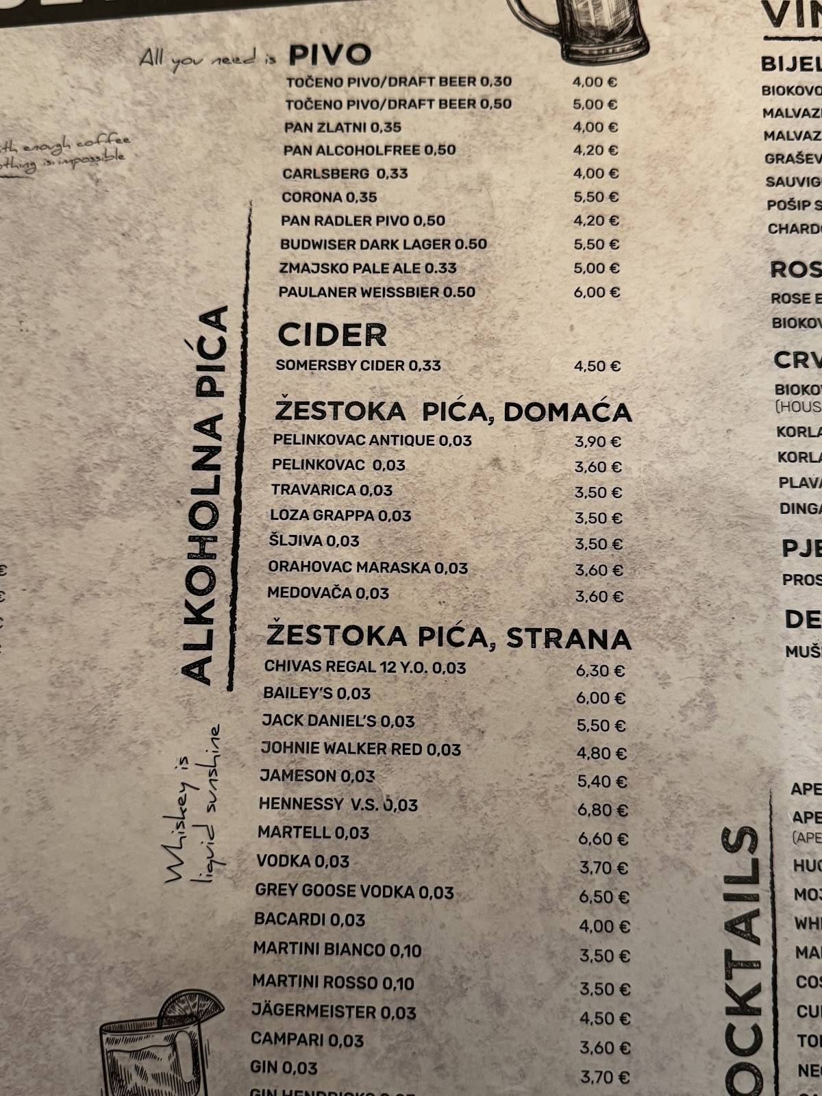 Menu di Gajeta 