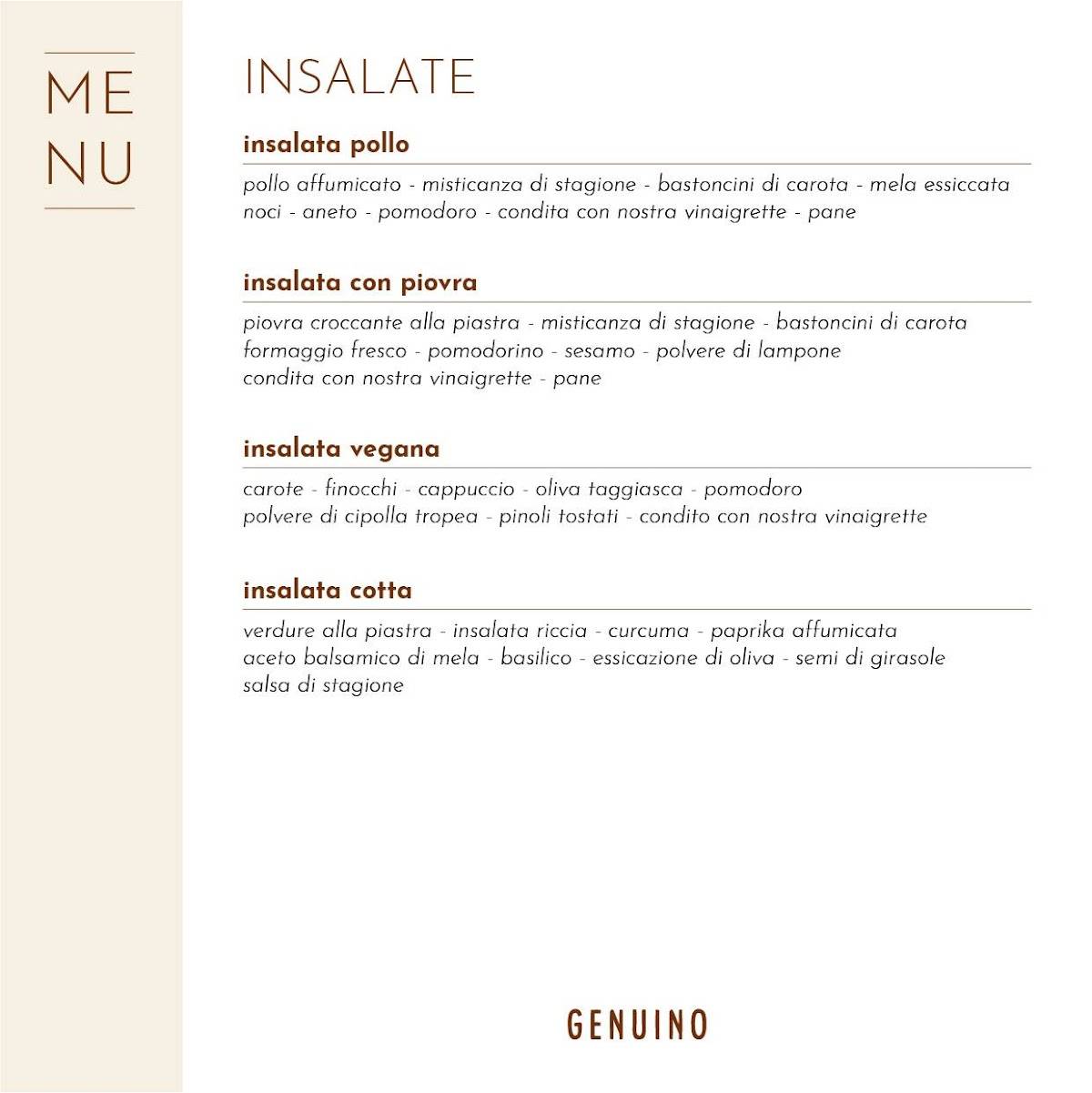 Menu di Genuino 