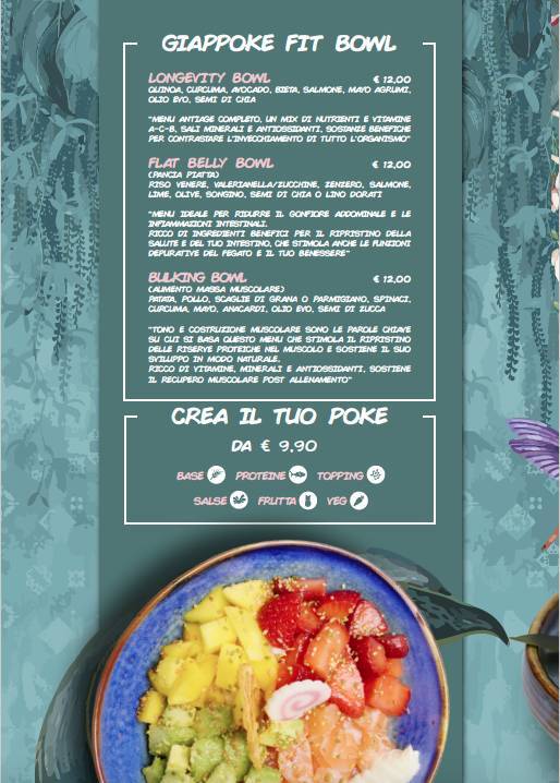 Menu di Giappoke Chiaia 