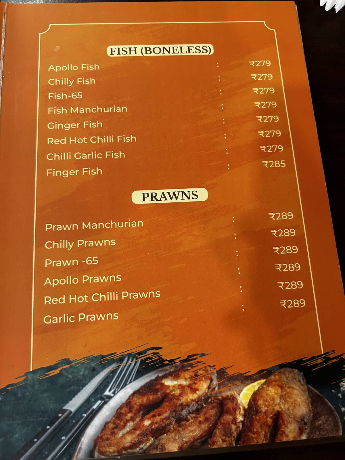 Golcondas Restaurant menu