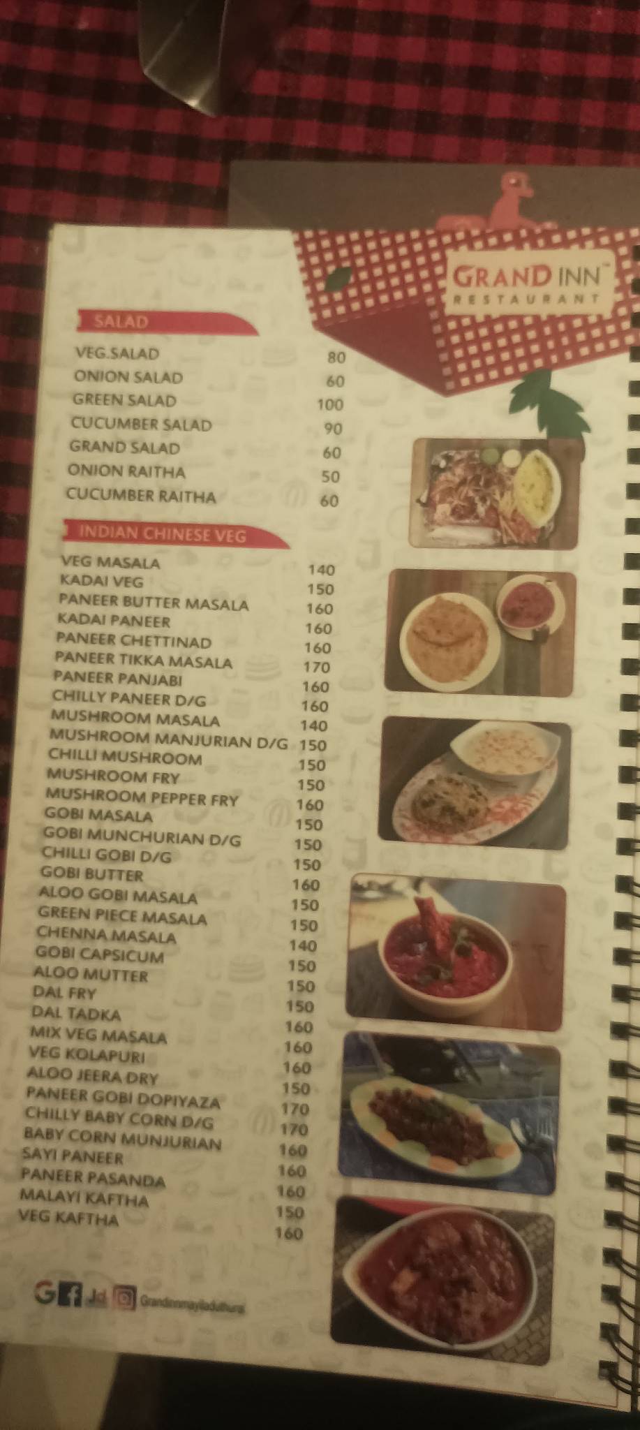 Grand Inn Restaurant menu