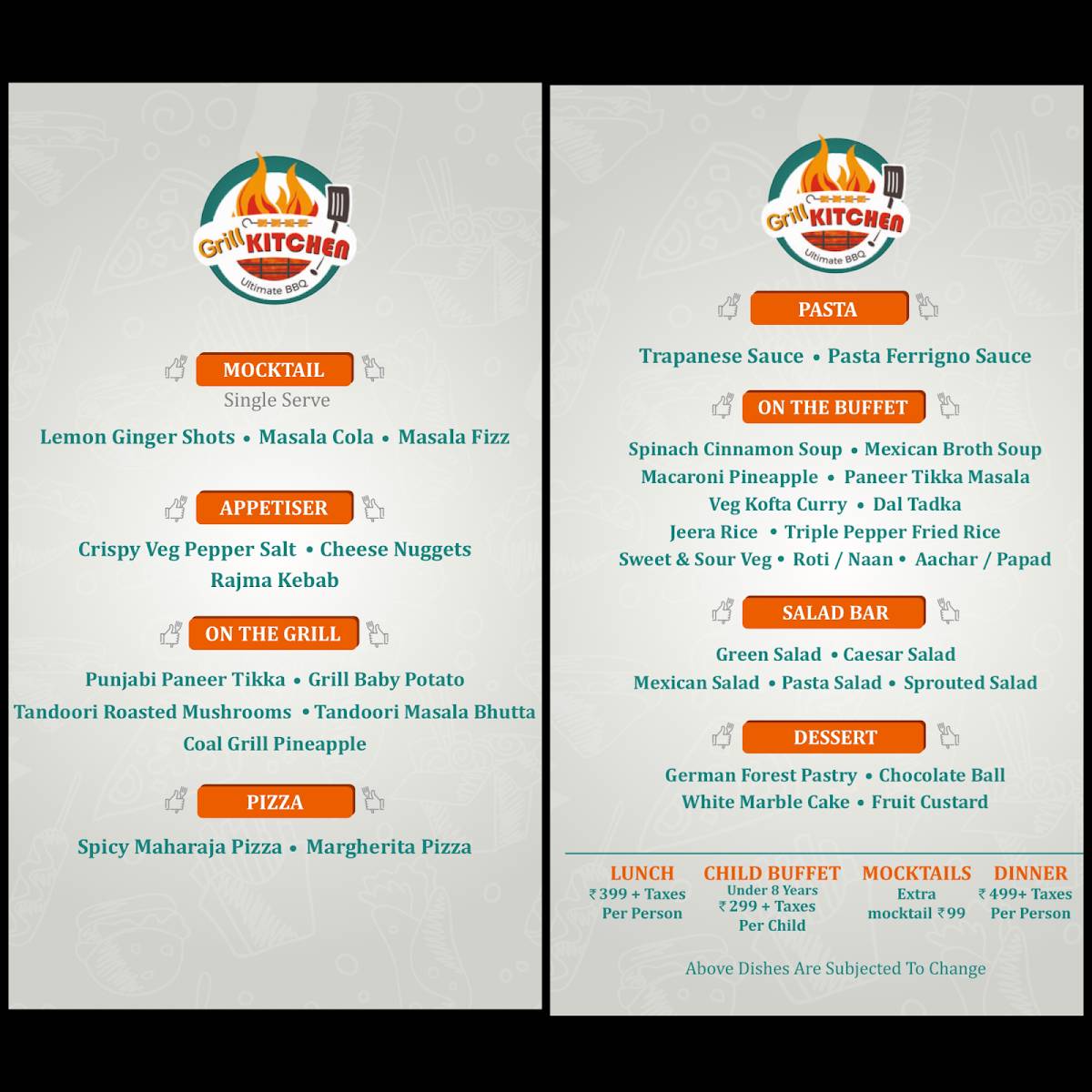 Menu at Grill kitchen Ultimate BBQ Sindhu Bhavan, Ahmedabad