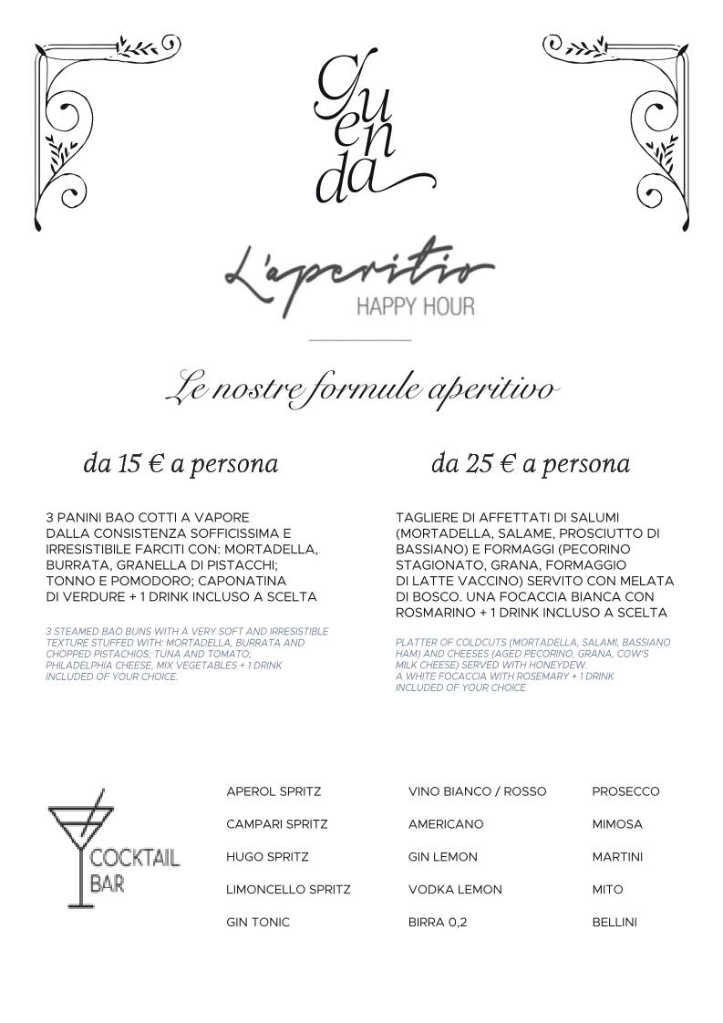 Menu di Guenda 