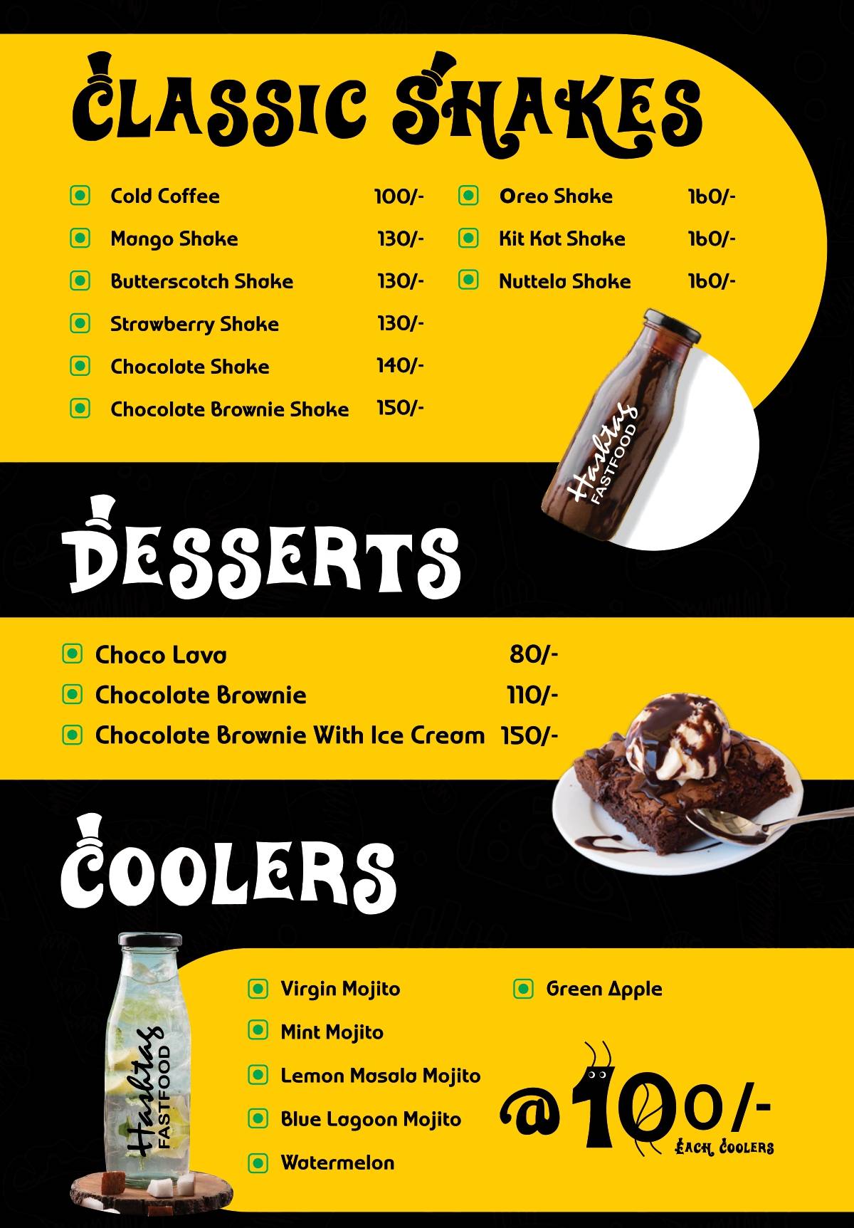 Hashtag Fastfood menu