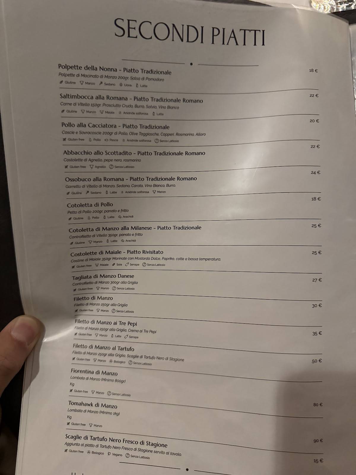 Menu di Hedera - Osteria Contemporanea 