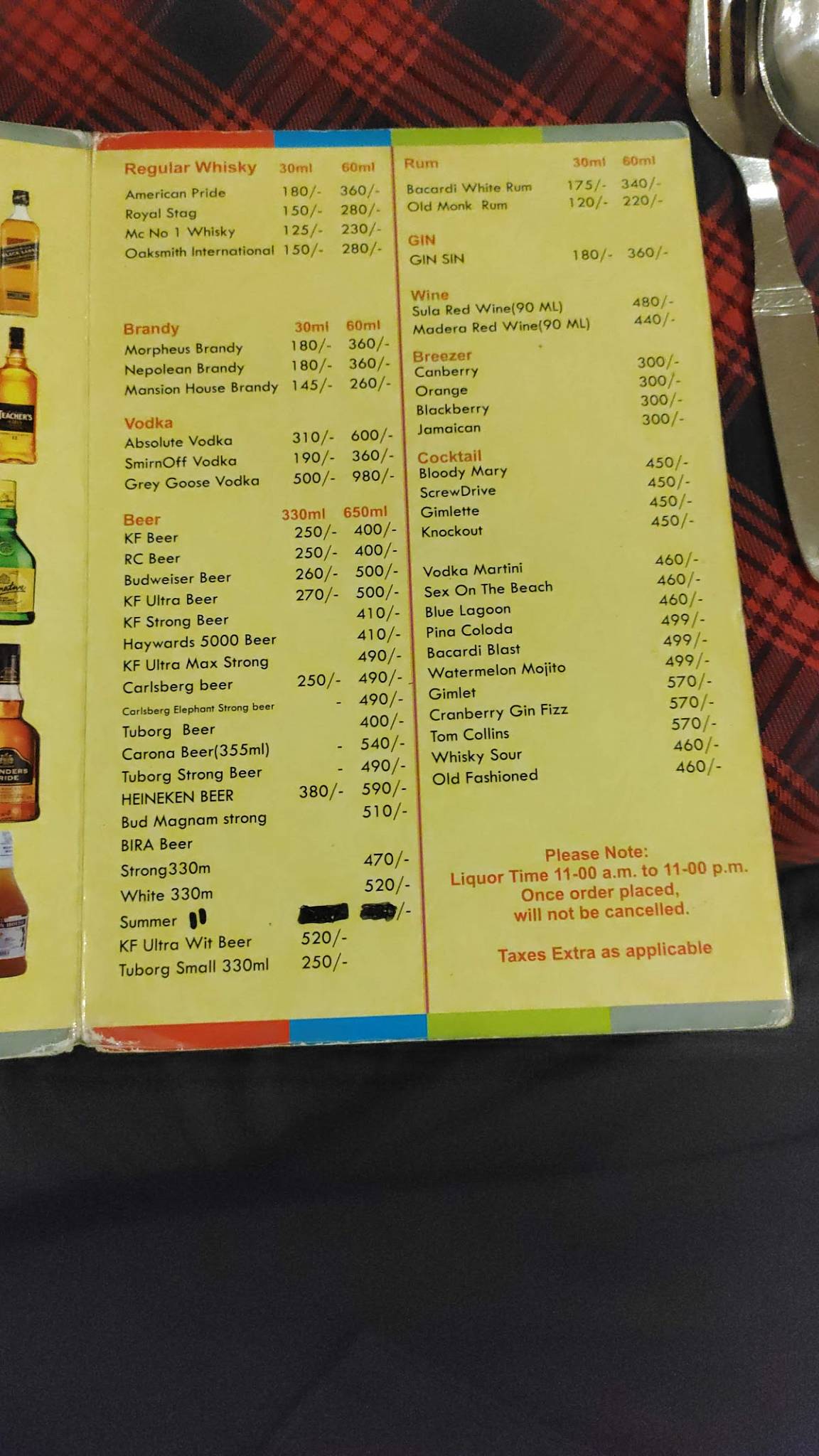 Hotel Megha City menu