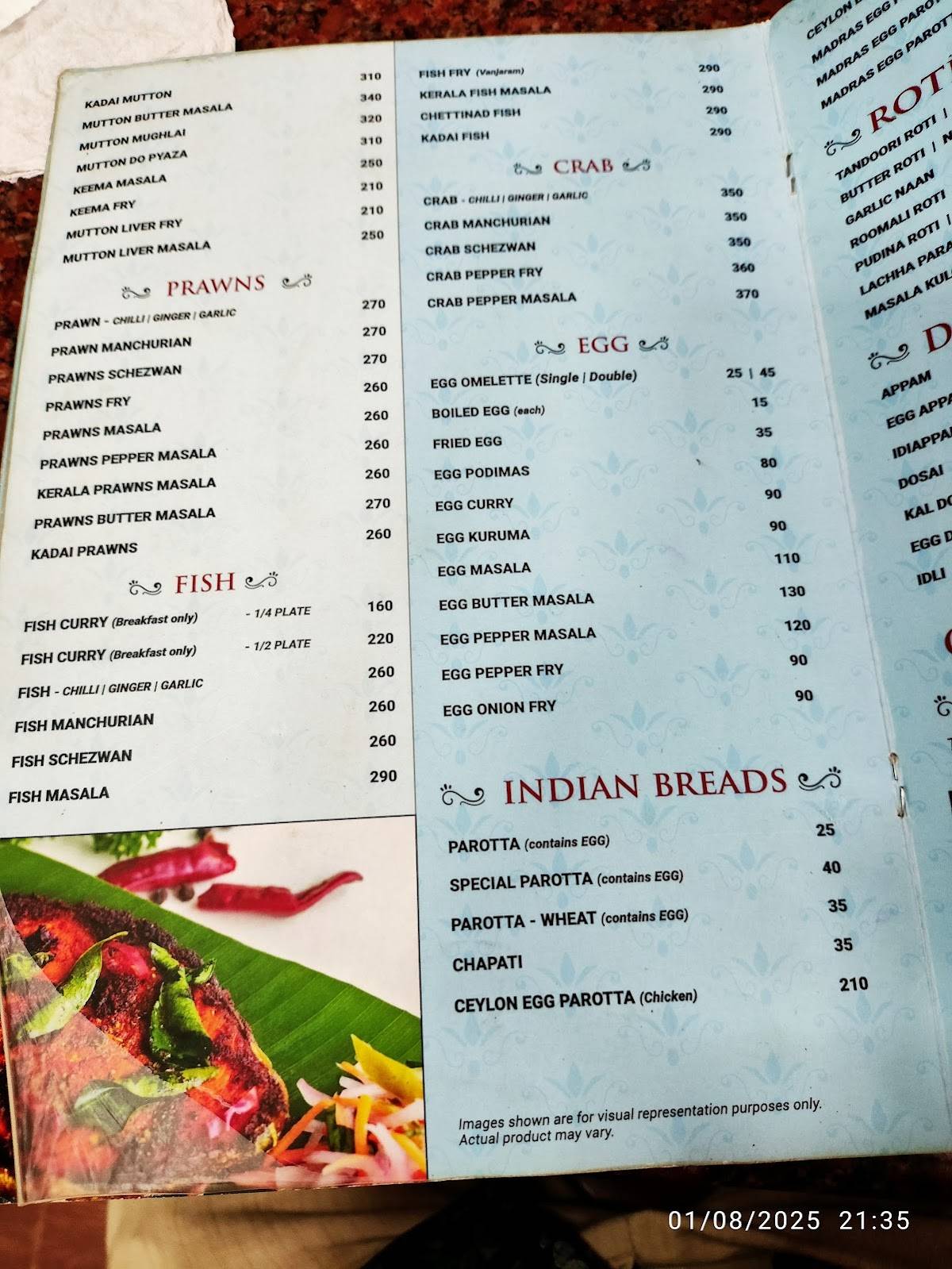 Hotel Paramount menu