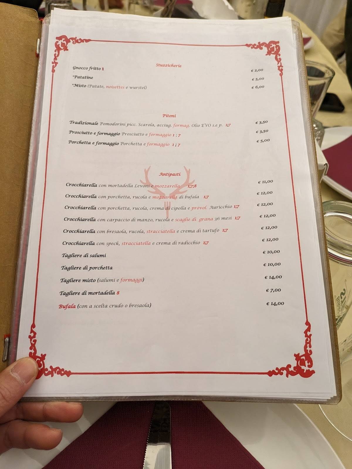 Menu di I Due Cervi 