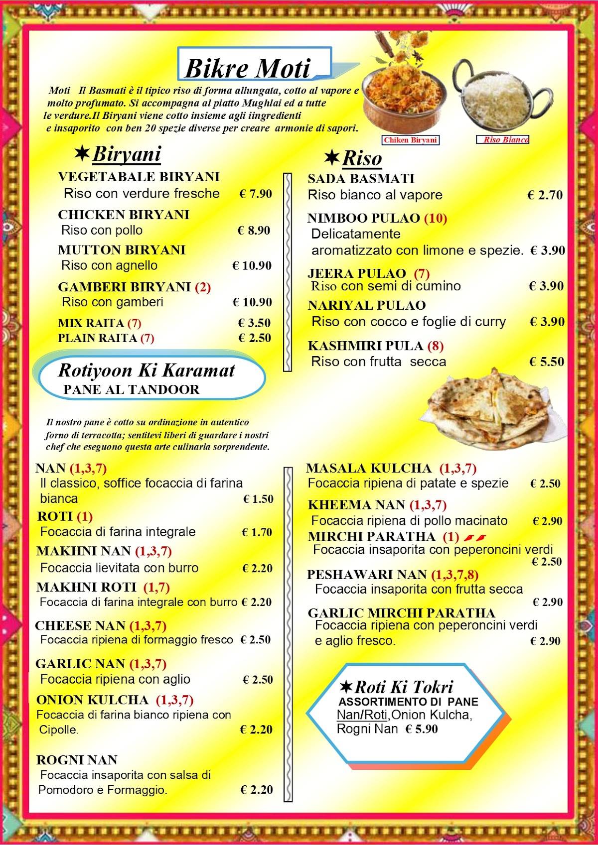 Menu di INDIA 