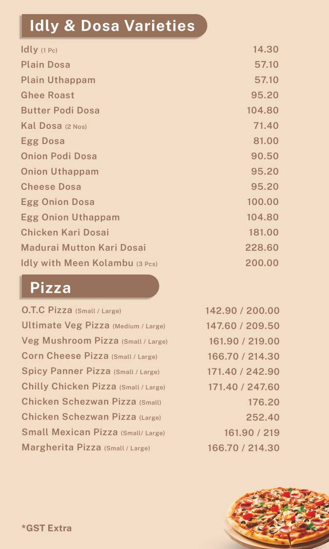 Ibrizz Park & Kitchen menu