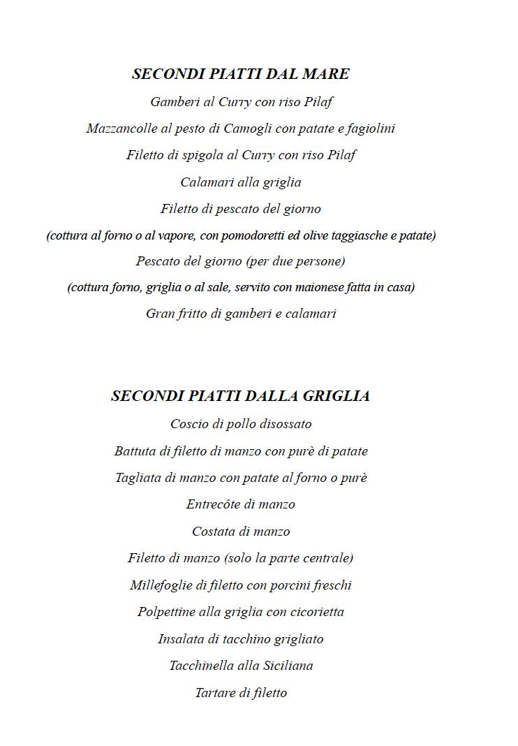 Menu di Ristorante Il Caminetto 