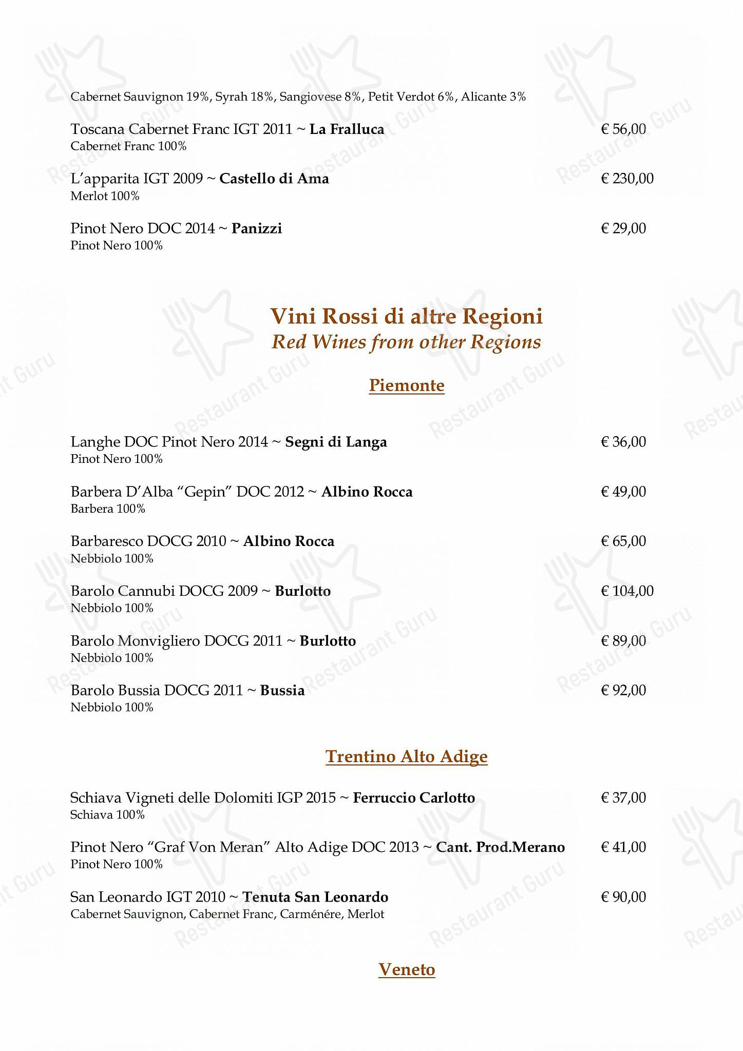 Lunch Menu per Il Conventino di Villa Tolomei a Marignolle in Firenze
