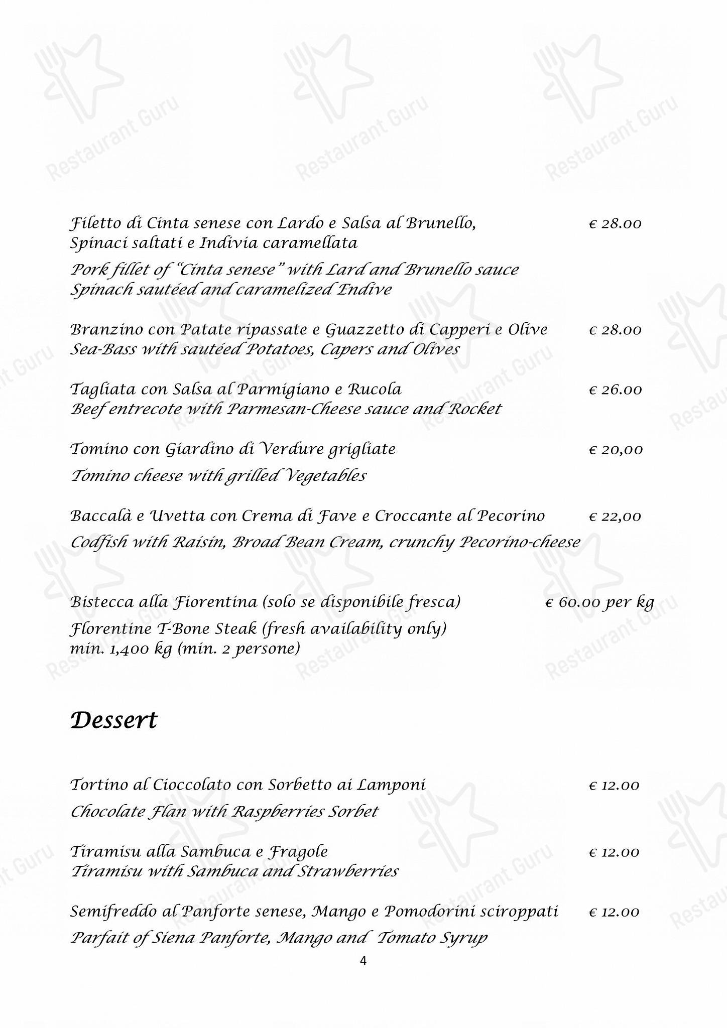 Lunch Menu per Il Conventino di Villa Tolomei a Marignolle ristorante