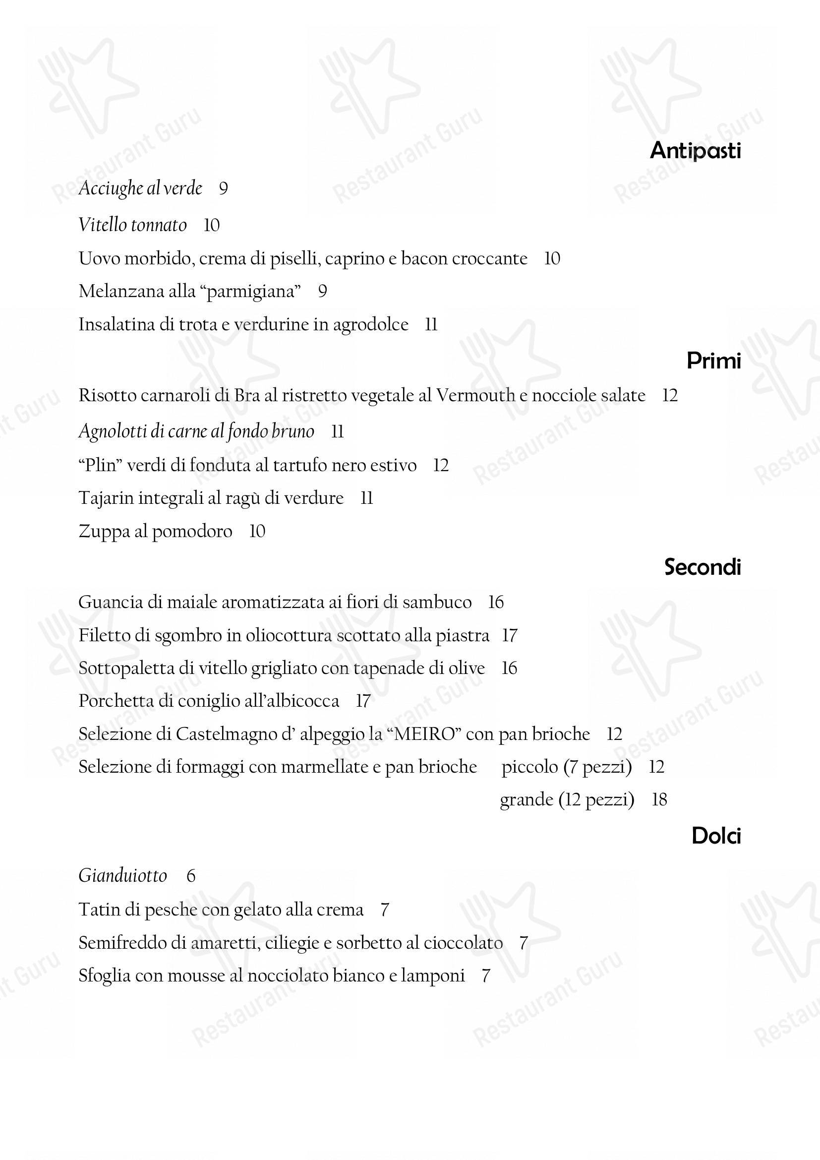 Catering Menu per Il Nuovo Zuavo in Cuneo