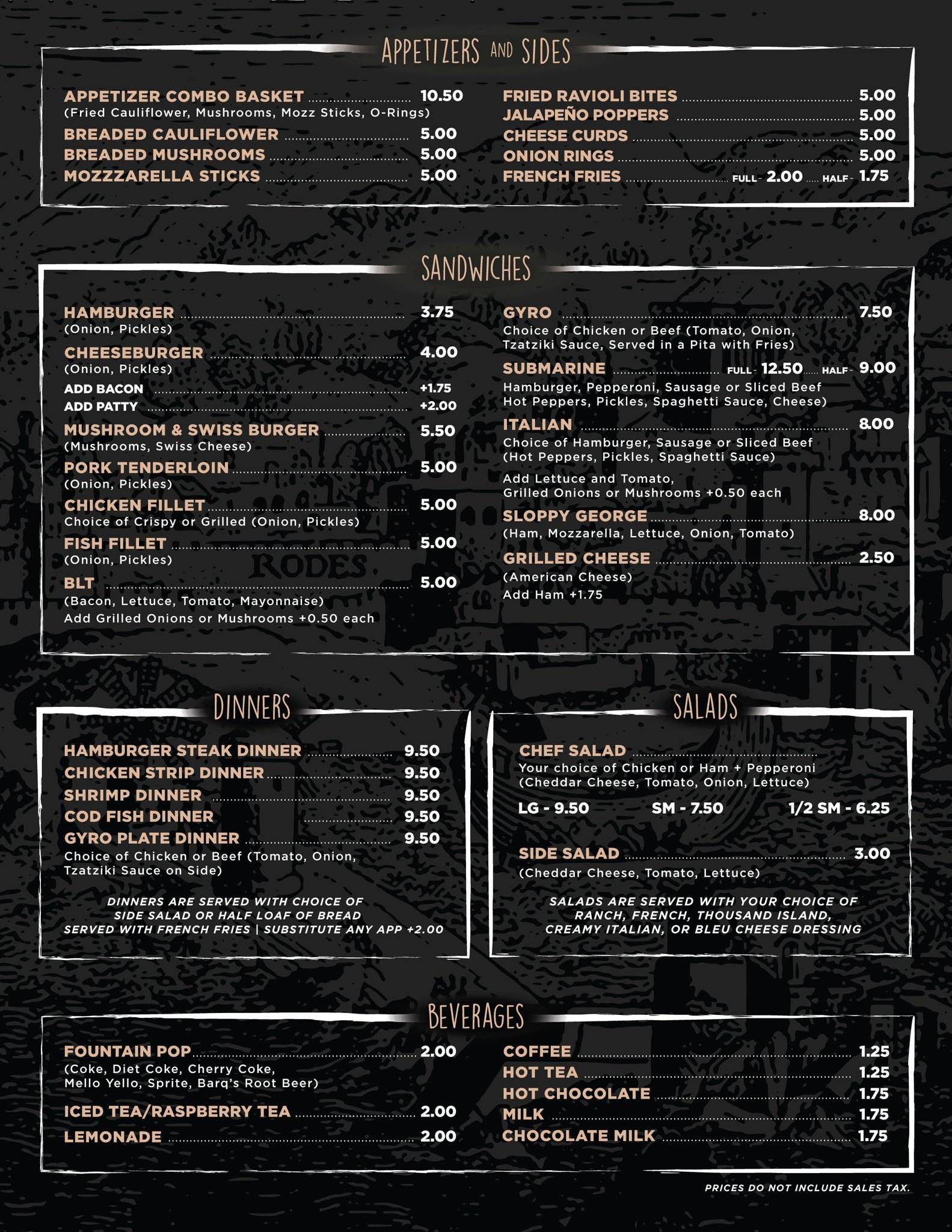 Menu at Isle of Rhodes restaurant, Morrison, 111 W Main St