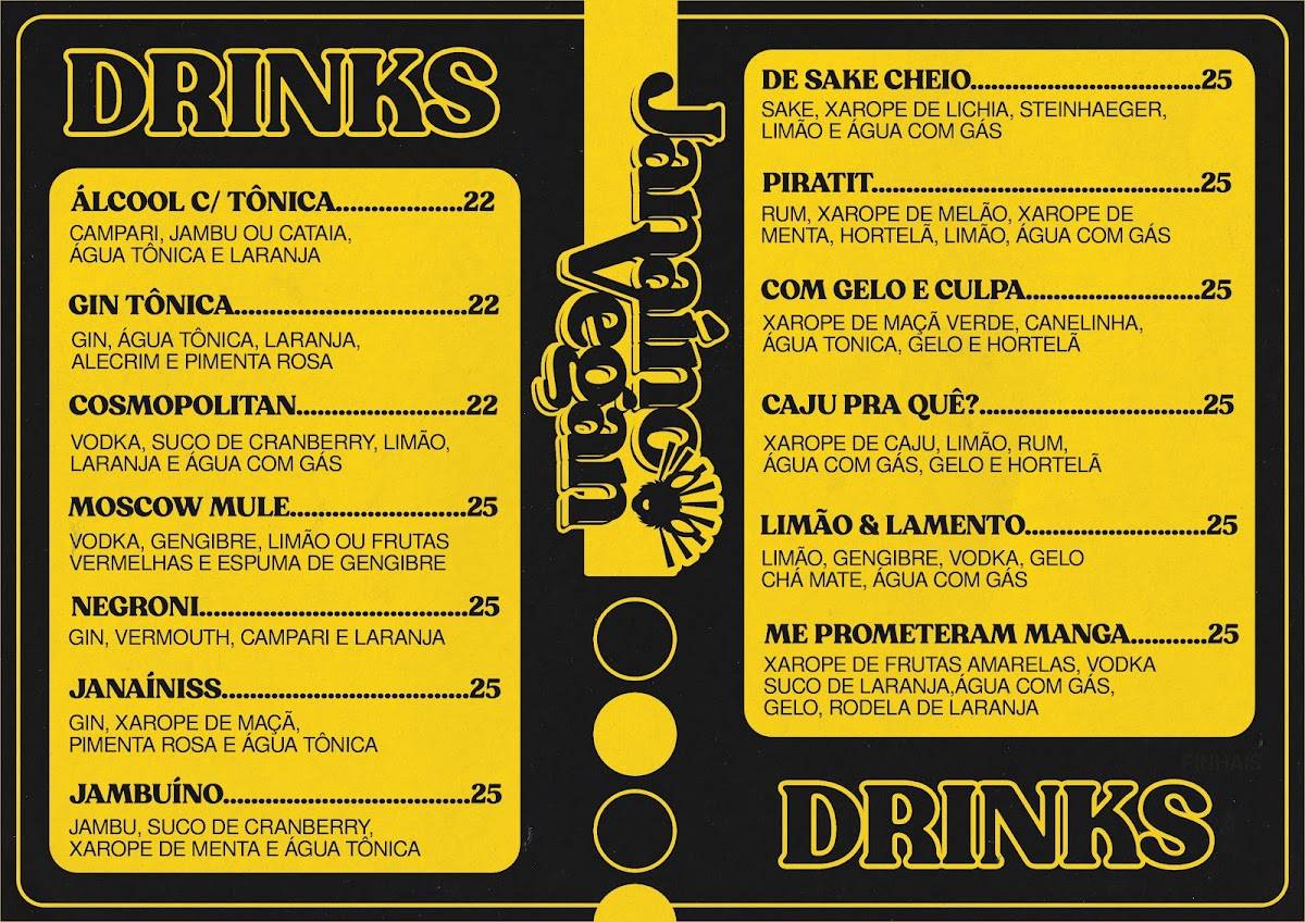 Janaíno Vegan Bar cardápio