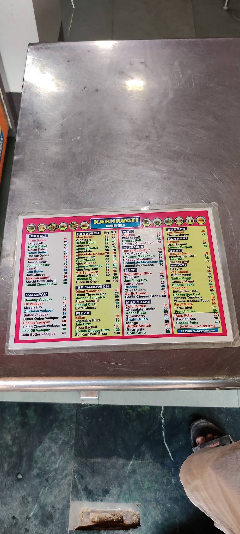 Karnavati Dabeli menu