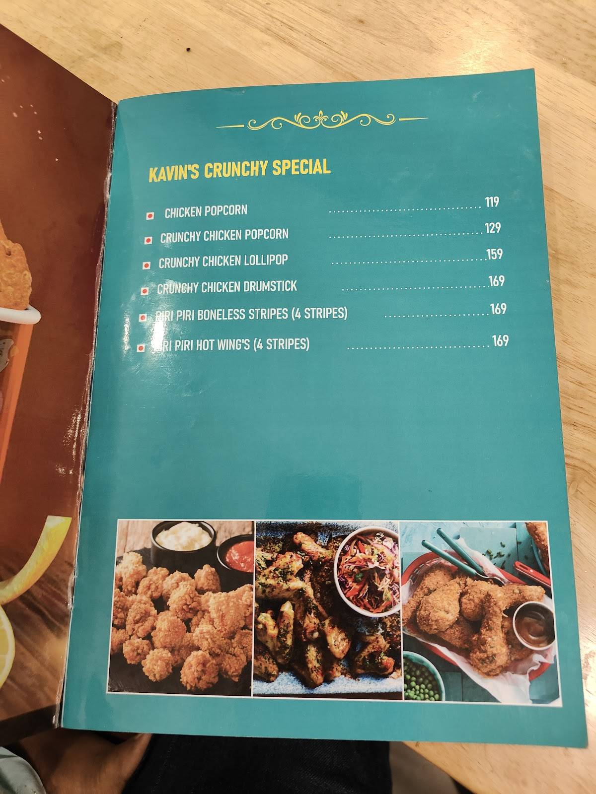 Kavin's Bake House menu