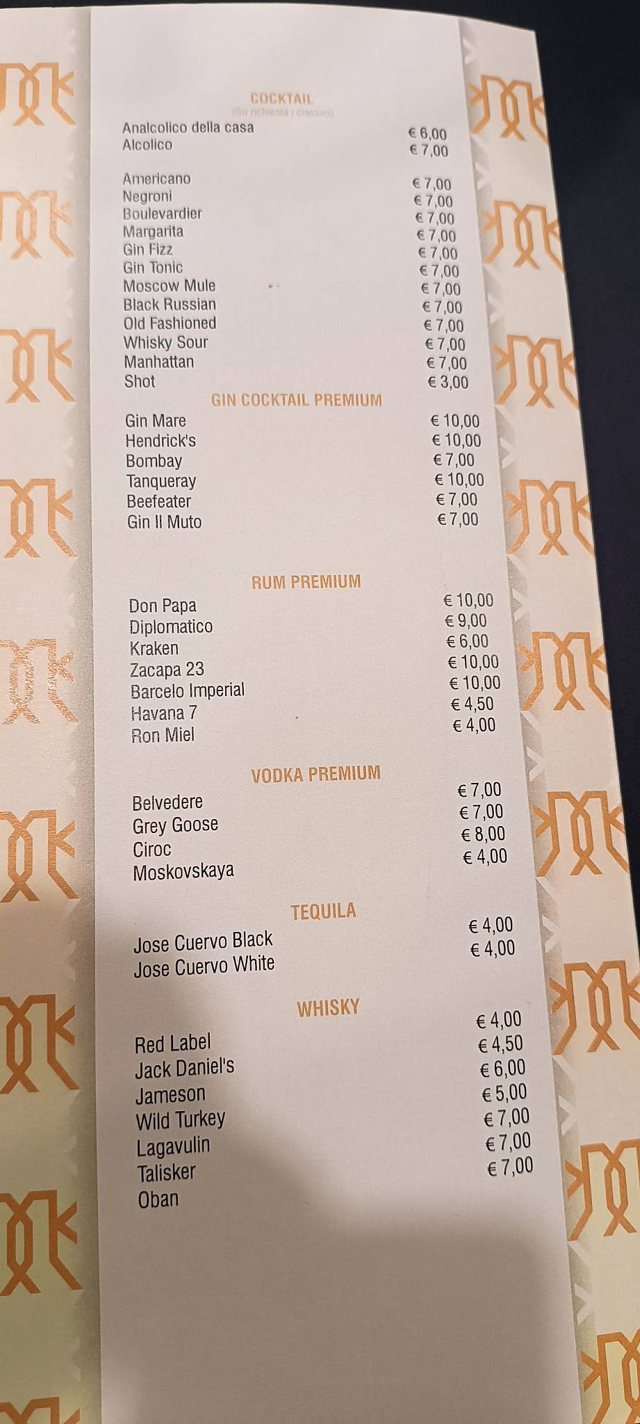 Menu di Kibò 