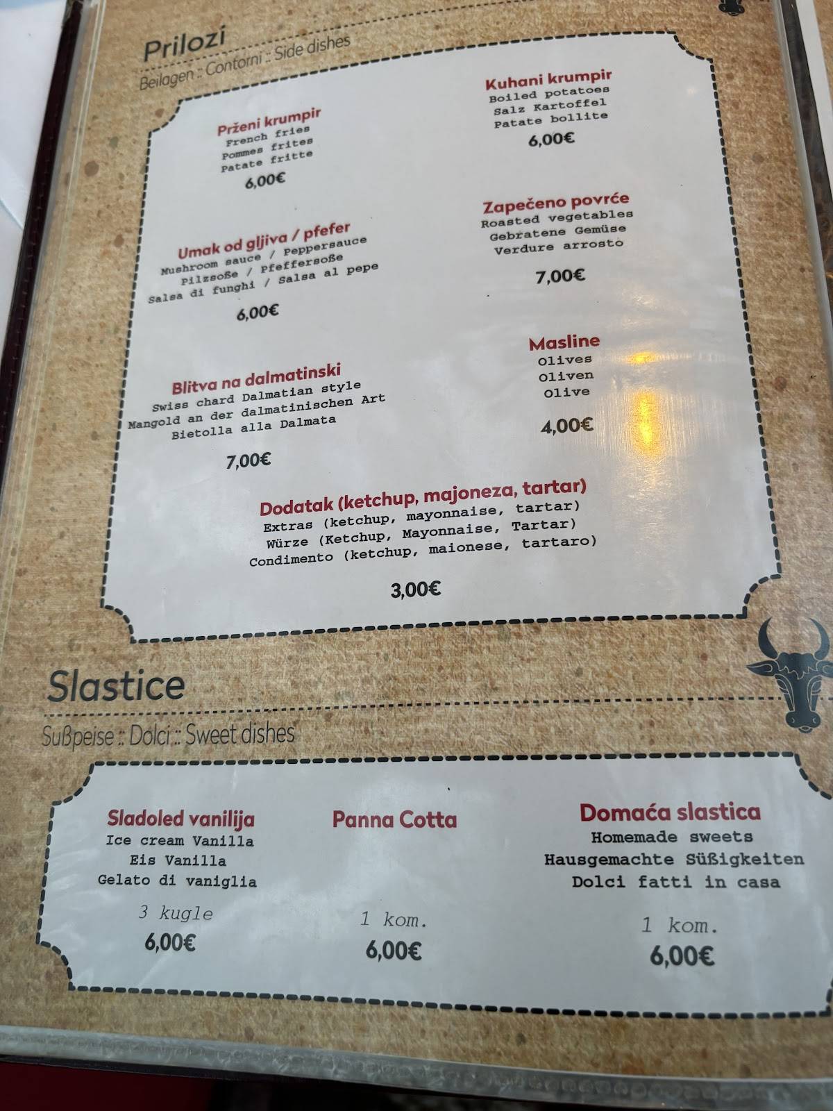 Menu de Konoba Ranč