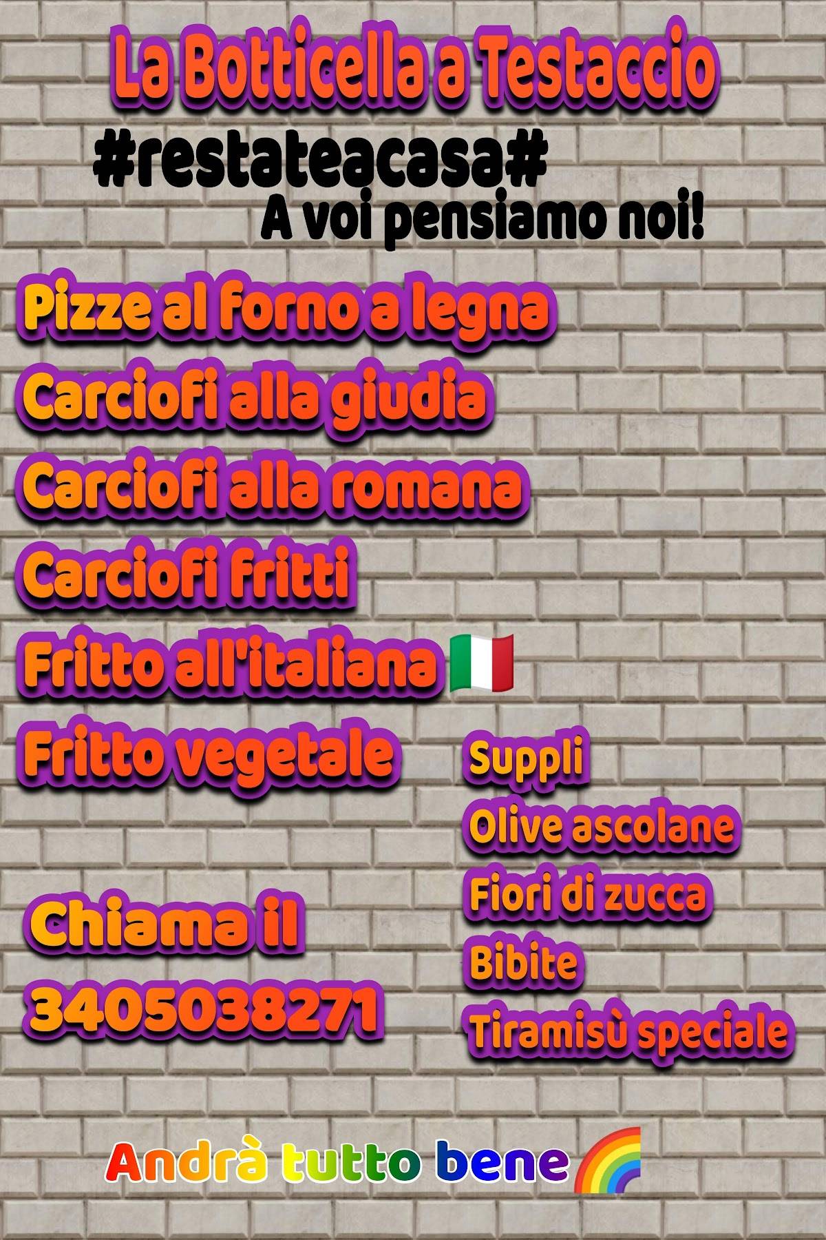 Menu di Trattoria Romana La Botticella a Testaccio 