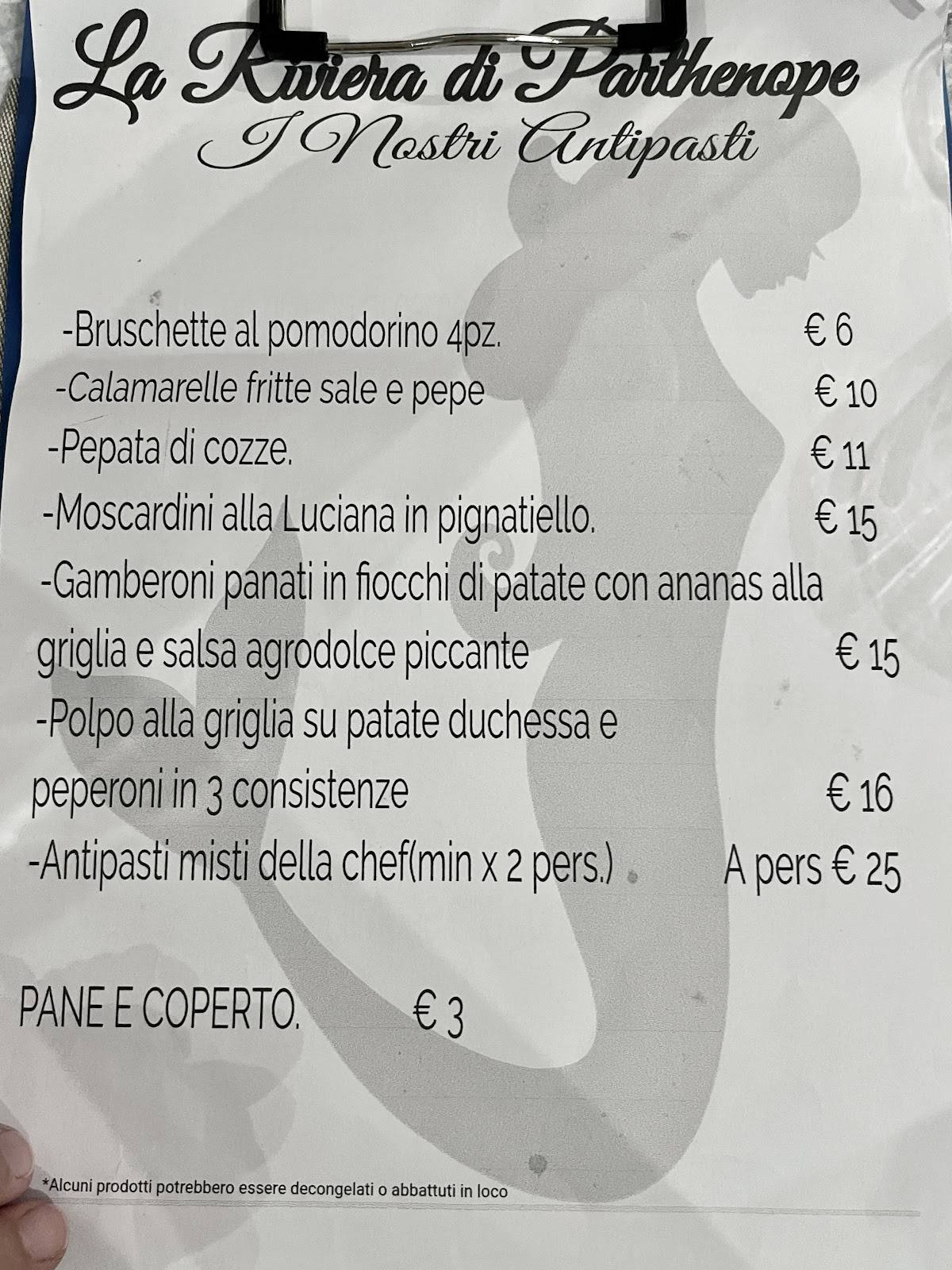 Menu di La Riviera Di Parthenope 
