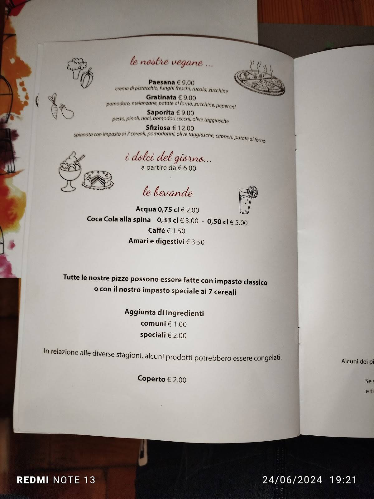 Menu di La Vesuviana San Martino 